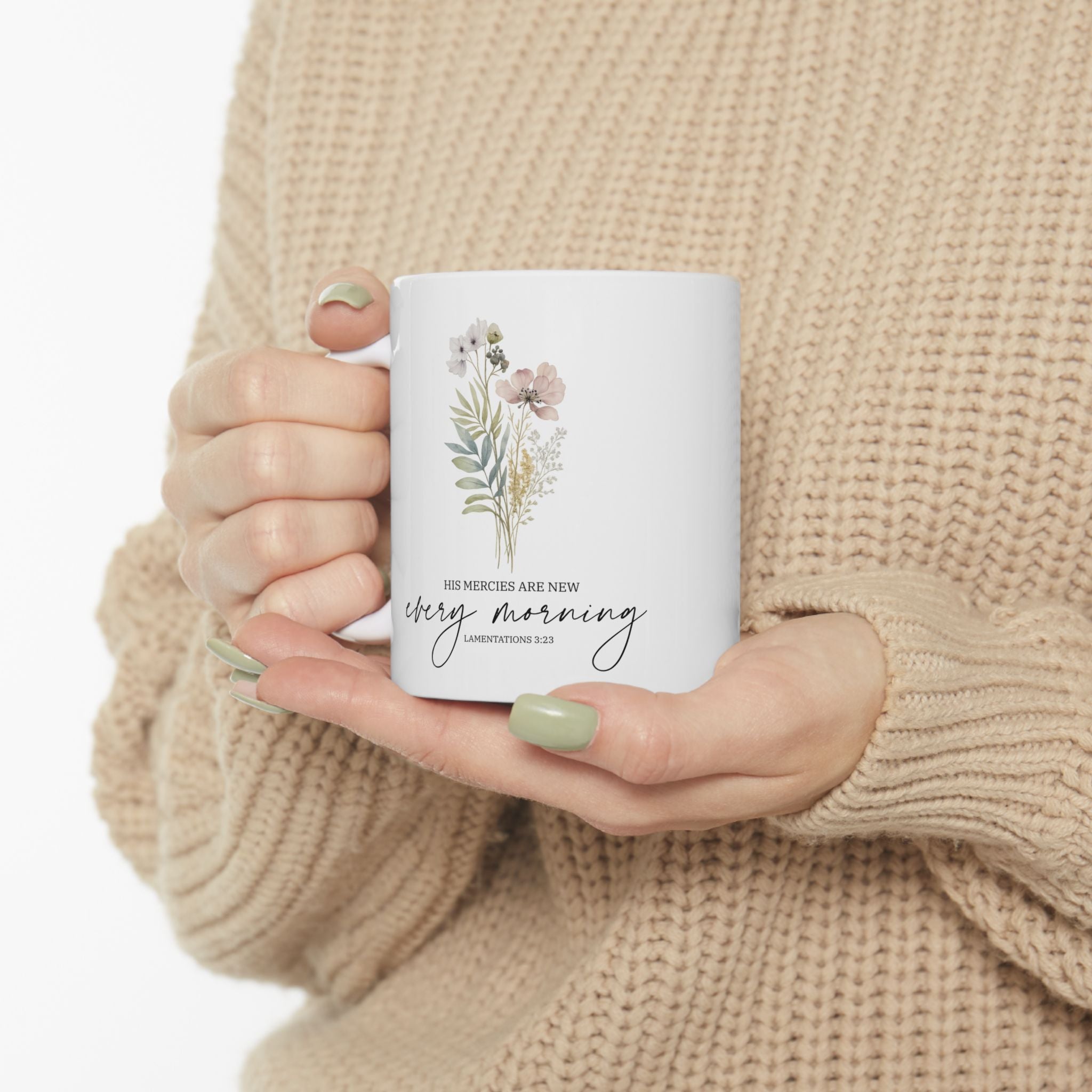Floral Morning Ceramic Mug – 'Every Morning' Inspirational Coffee Cup (11oz & 15oz)