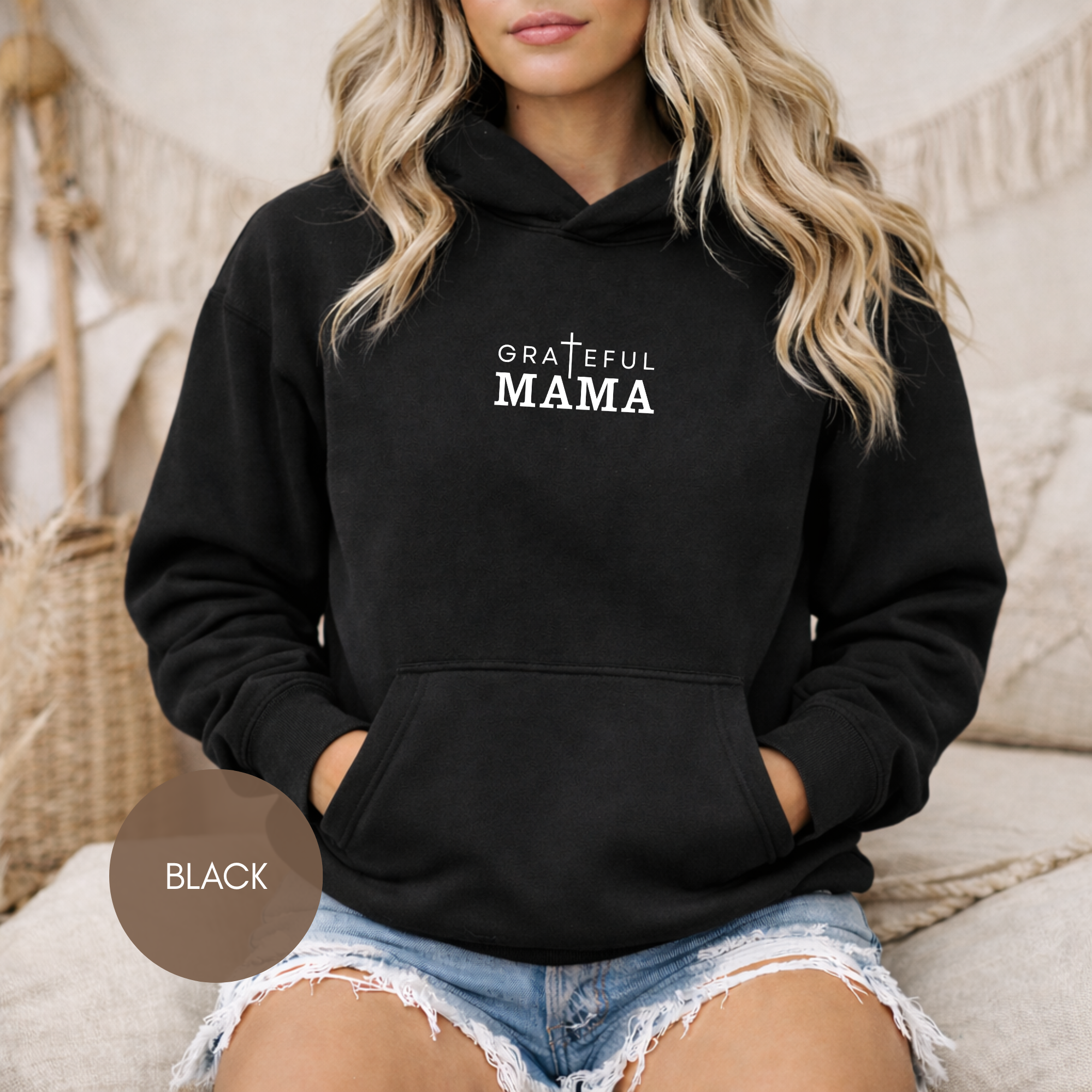 Grateful Mama Gildan 18500 Hoodie | Christian Mom Hoodie | Faith Mama Sweatshirt | Religious Mom Gift | Mother’s Day Gift