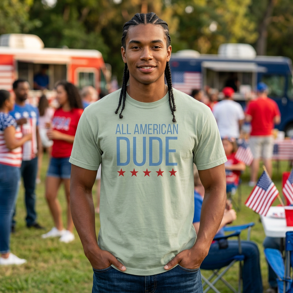 All American Dude T-Shirt — Patriotic Graphic Tee