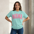 Mama Checkerboard T-Shirt — Pink Retro Graphic Tee for Moms