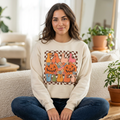 Fall Vibes Sweatshirt — Retro Pumpkins & 'Fall Vibes' Graphic Crewneck