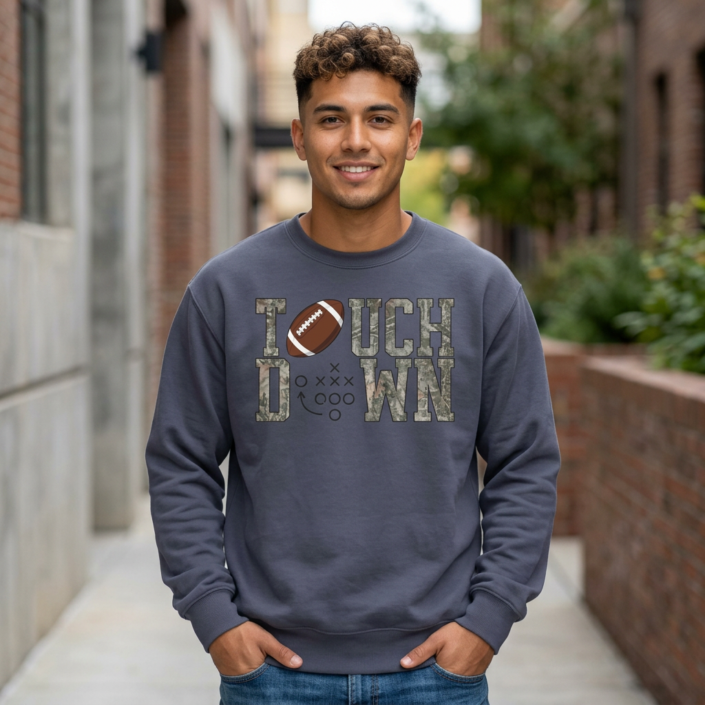 Touchdown Football Sweatshirt — Vintage Playbook Crewneck