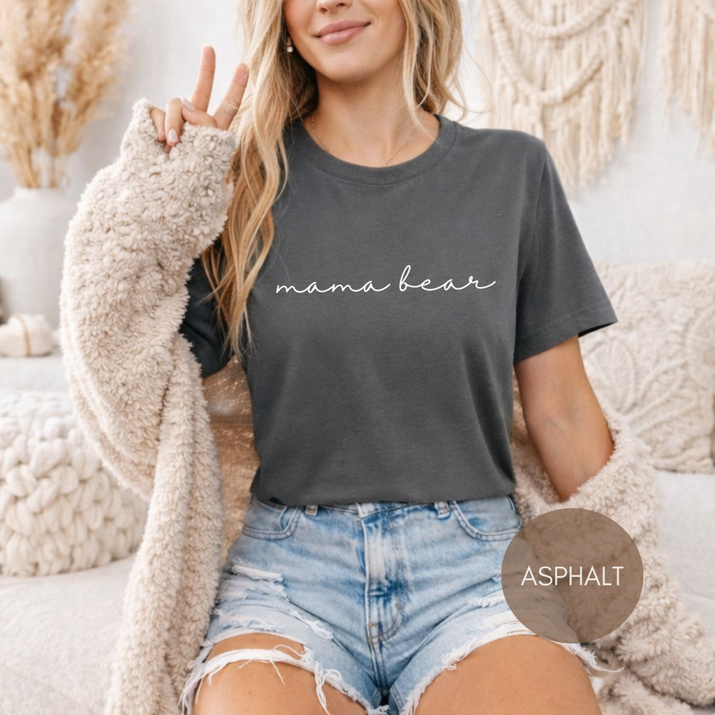 Mama Bear Shirt | Bella Canvas 3001 Women’s T Shirt | Minimalist Mom Shirt | Motherhood Gift Shirt | Cute Mom Life Graphic Tee