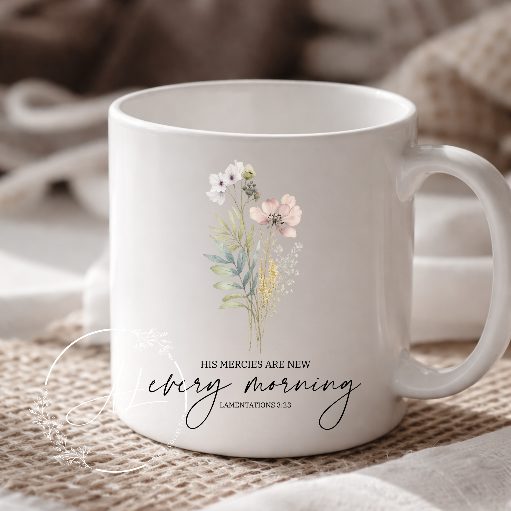 Floral Morning Ceramic Mug – 'Every Morning' Inspirational Coffee Cup (11oz & 15oz)