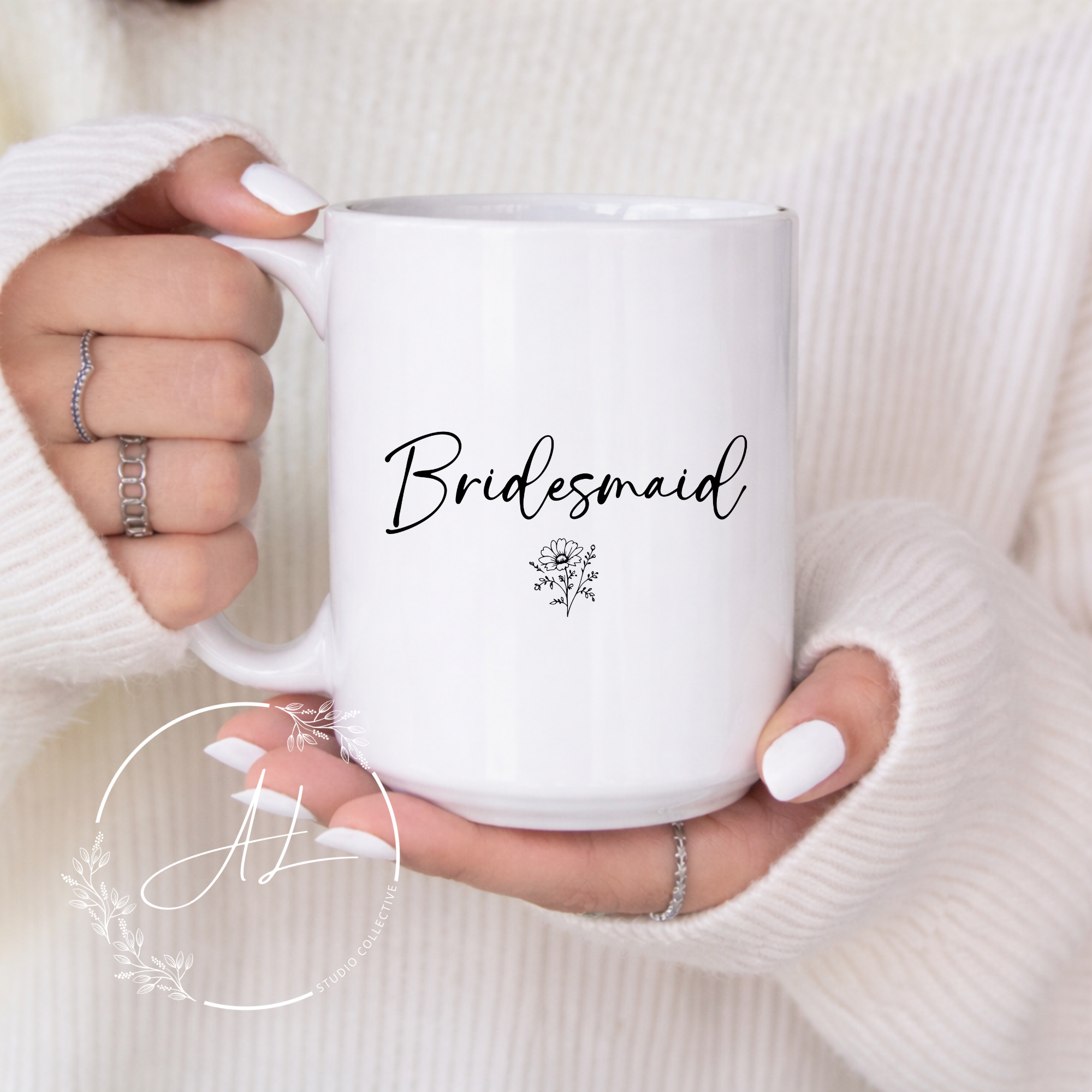 Personalized Bridesmaid Coffee Mug | Custom Name Bridesmaid Gift | Minimalist Bridal Party Mug | Wedding Party Gift | Bridesmaid Proposal Gift