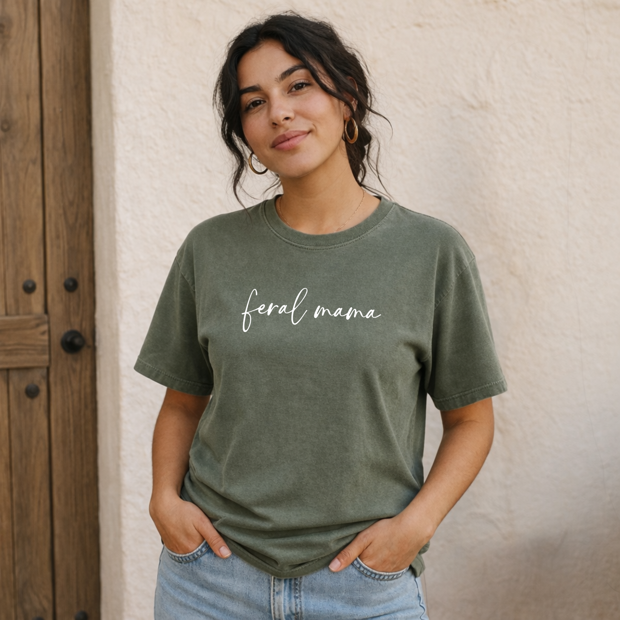 Feral Mama T-Shirt — Minimal Script Mom Tee