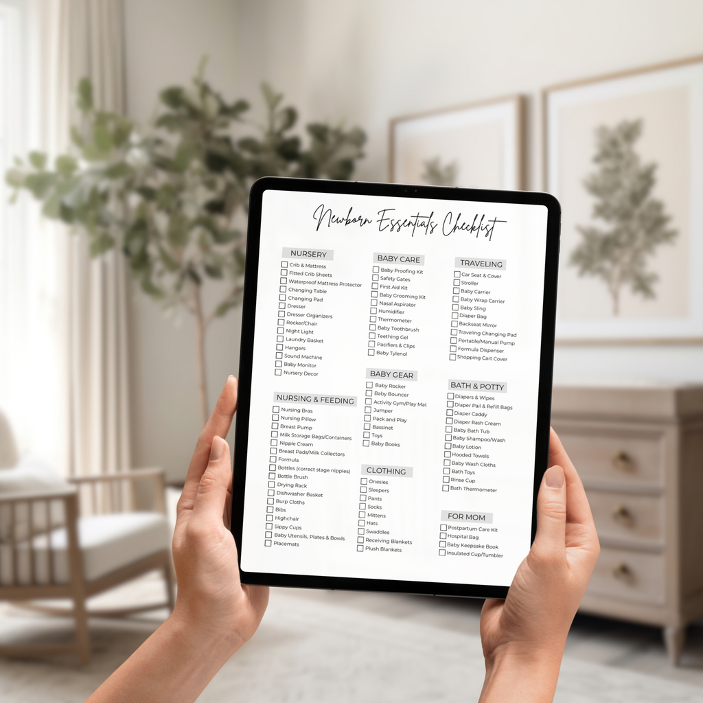 Newborn Essentials Checklist Printable | Baby Must Have List | New Baby Shopping Checklist | Editable Canva Template | Instant Download