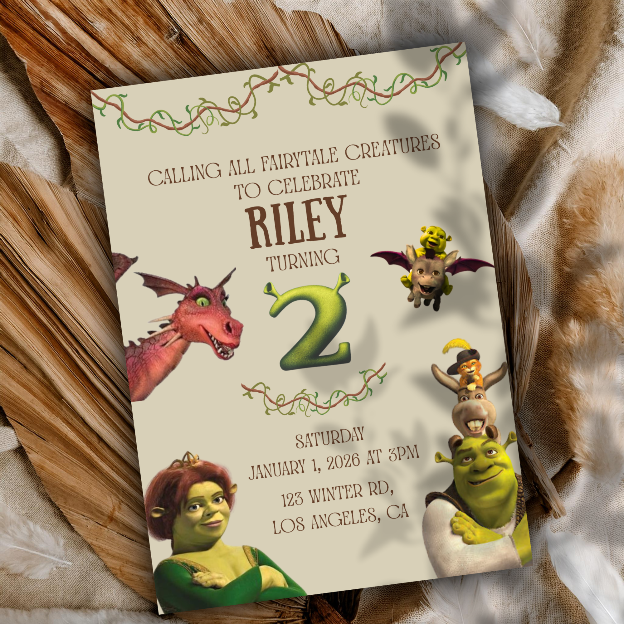 Fairytale Ogre Birthday Invitation Template | Editable Canva Party Invite | Kids Birthday Printable | Instant Download