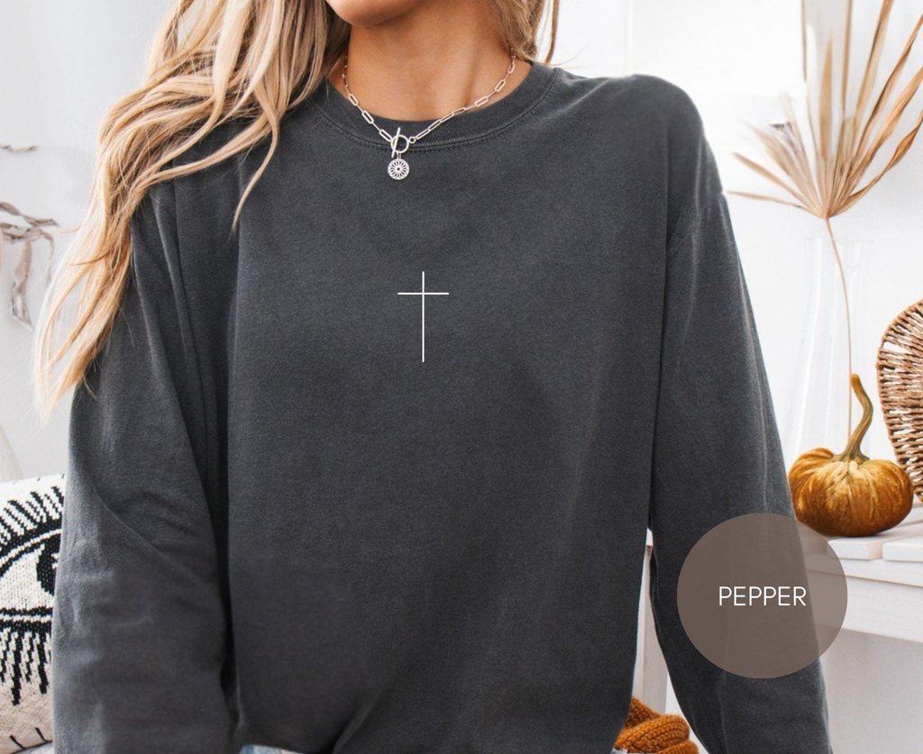 Comfort Colors 6014 Christian Long Sleeve Shirt | Minimal Cross Faith Shirt | All My Heroes Went To Prison Bible Shirt | Christian Apparel