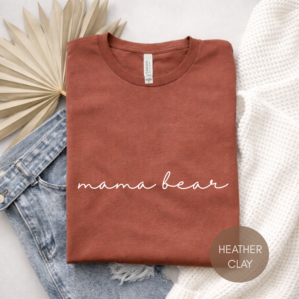 Mama Bear Shirt | Bella Canvas 3001 Women’s T Shirt | Minimalist Mom Shirt | Motherhood Gift Shirt | Cute Mom Life Graphic Tee