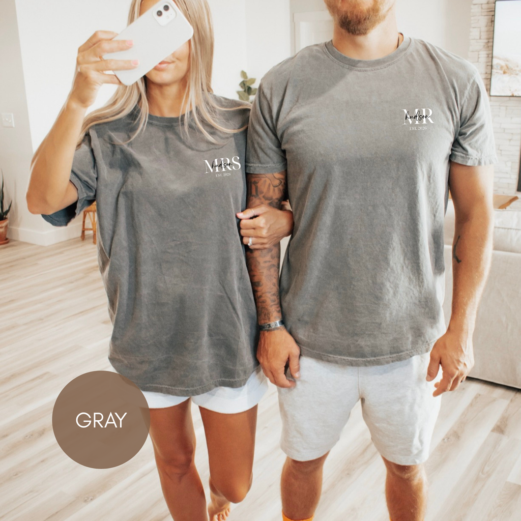 Personalized Mr Anniversary T-Shirt — Minimalist Husband Graphic Tee