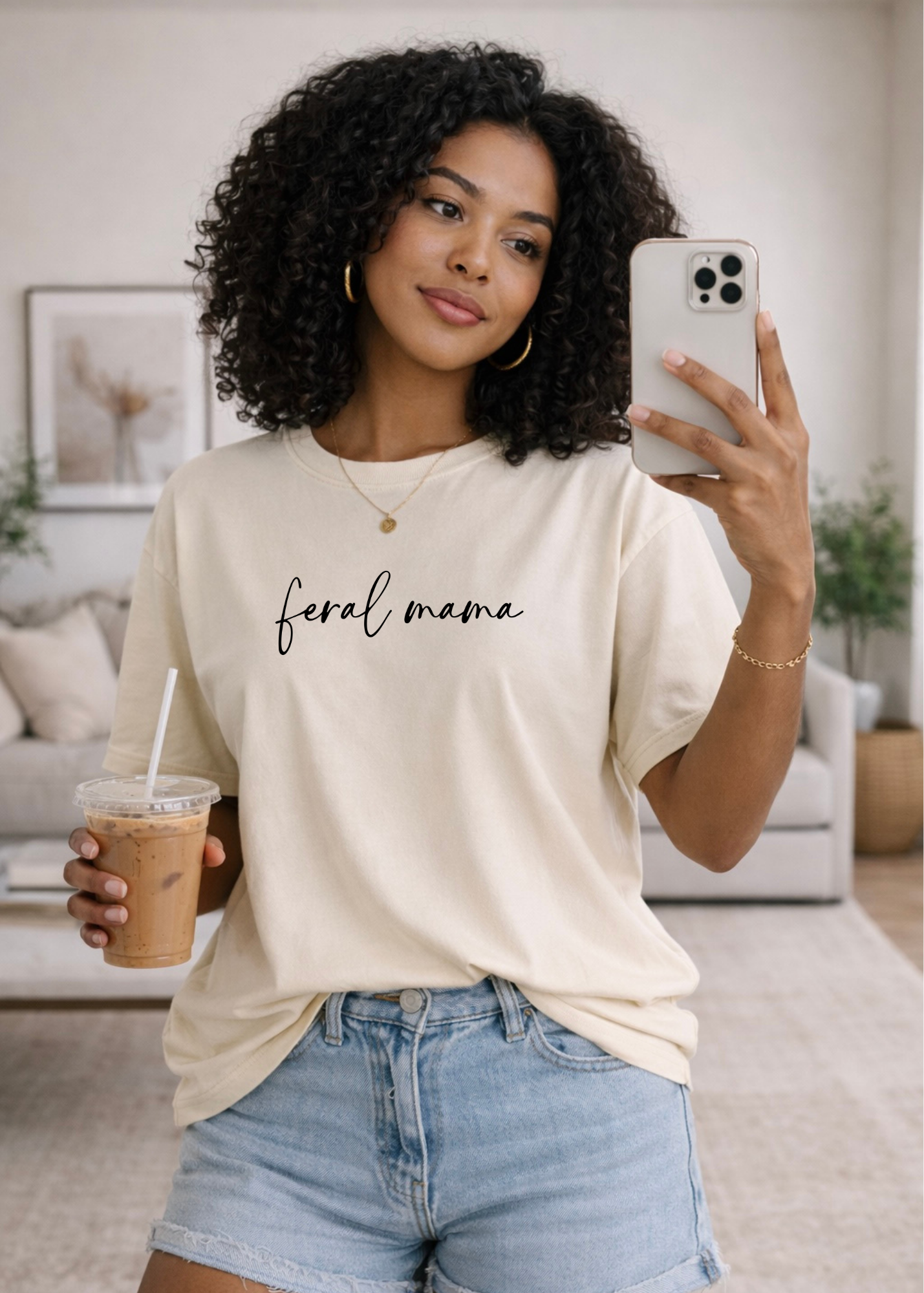 Feral Mama T-Shirt — Minimal Script Mom Tee