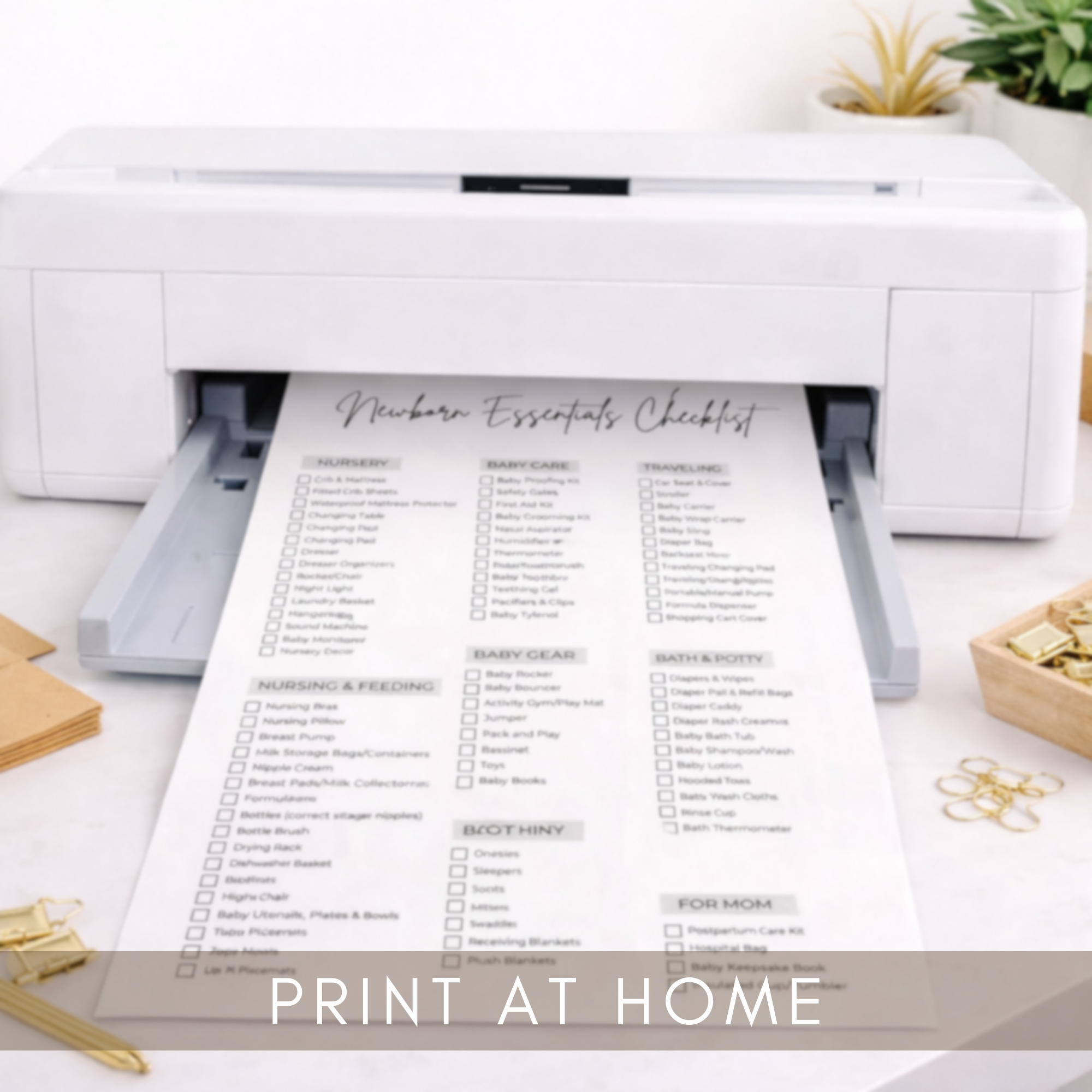 Newborn Essentials Checklist Printable | Baby Must Have List | New Baby Shopping Checklist | Editable Canva Template | Instant Download