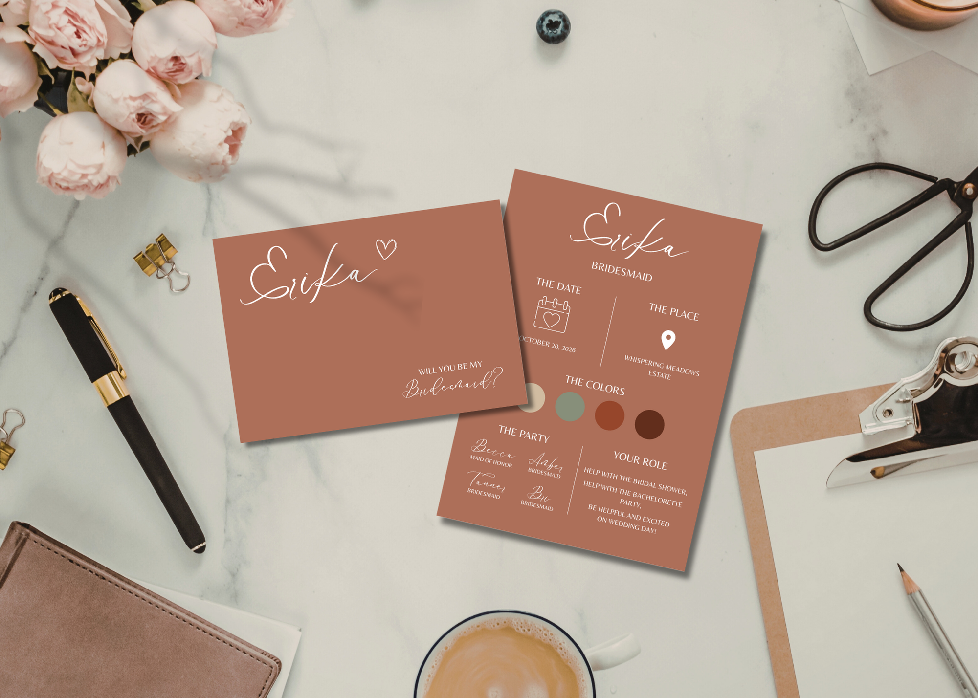 Terracotta Boho Wedding Mega Bundle | 30+ Editable Canva Wedding Templates | Invitation Suite, Signs, Menu, Games, Labels
