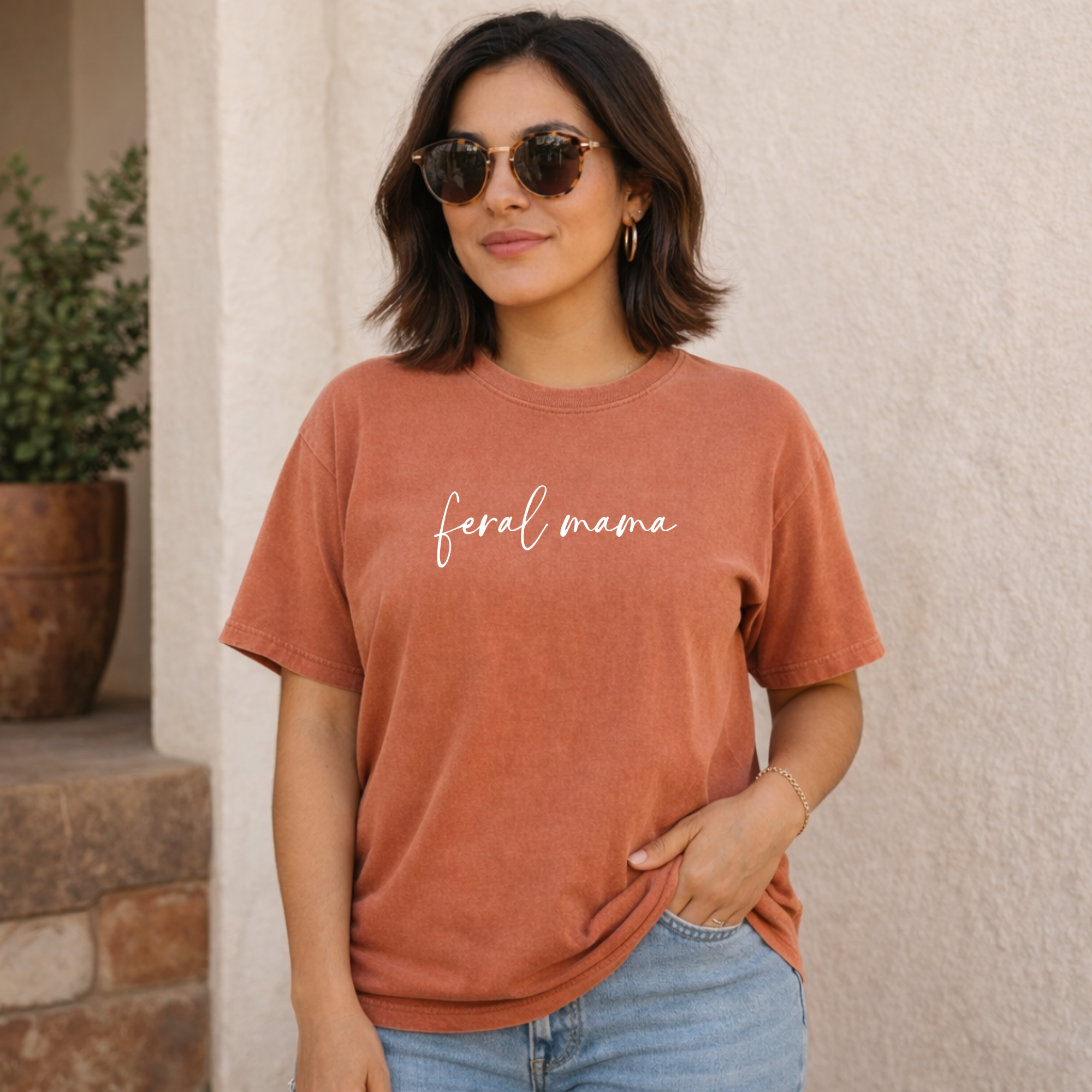 Feral Mama T-Shirt — Minimal Script Mom Tee
