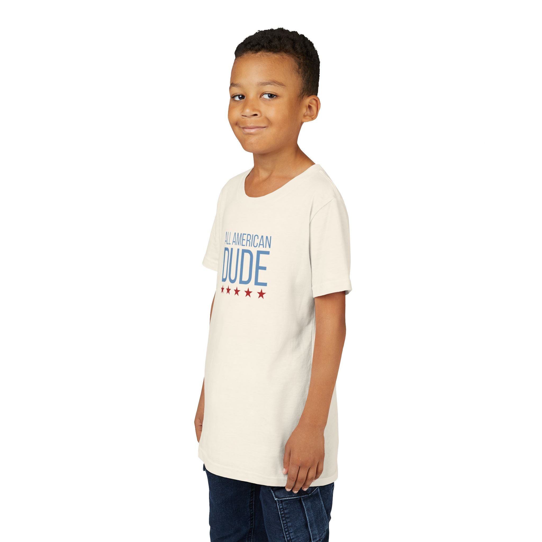 All American Dude Youth Tee — Patriotic 4th of July Kids T-Shirt
