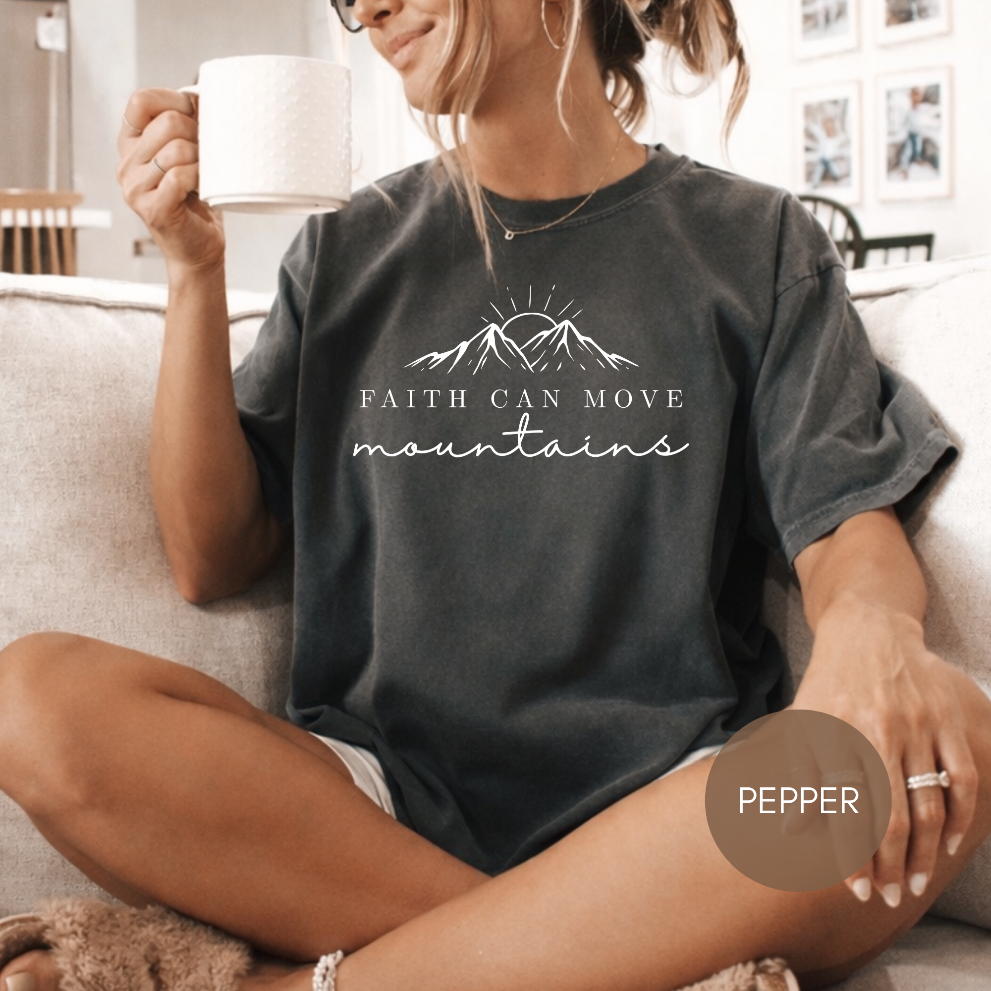 Faith Can Move Mountains Shirt | Christian Graphic Tee | Inspirational Bible Verse Shirt | Comfort Colors Faith Tee | Christian Gift