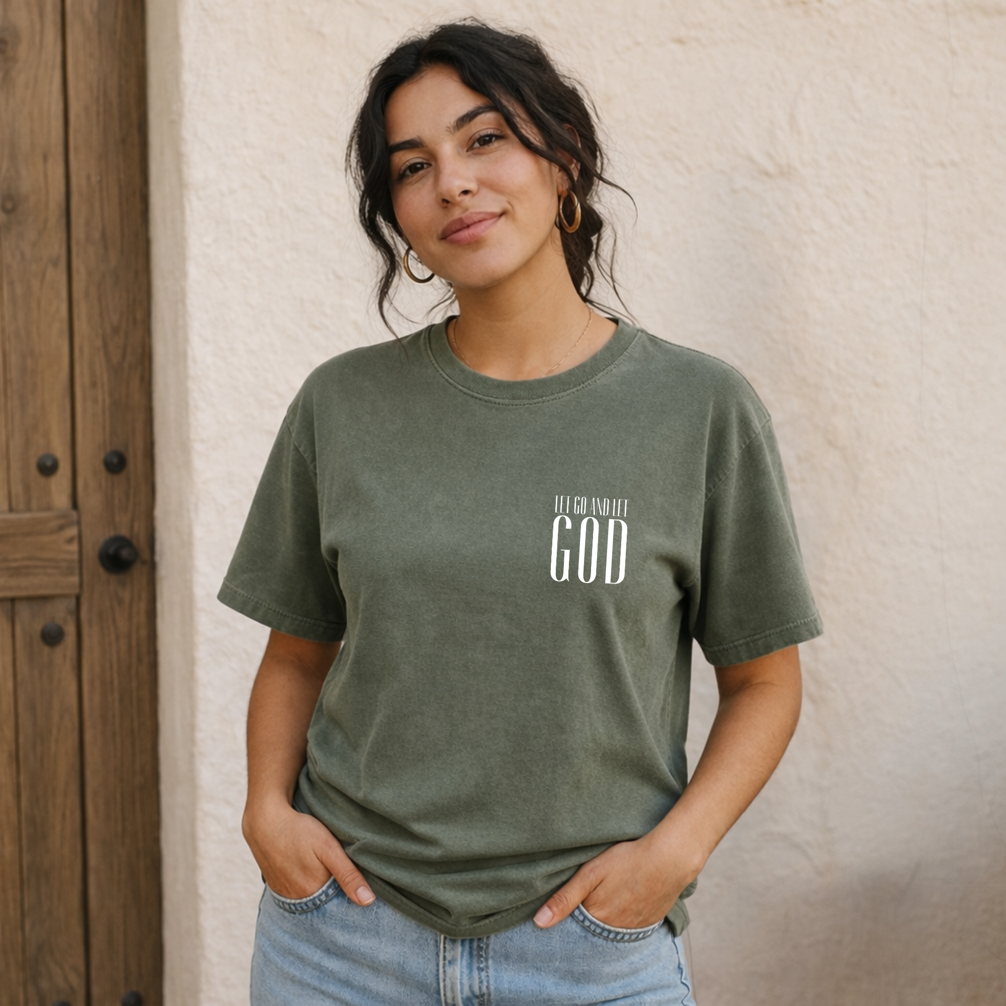 Let Go and Let God T-Shirt — Faith Inspirational Graphic Tee