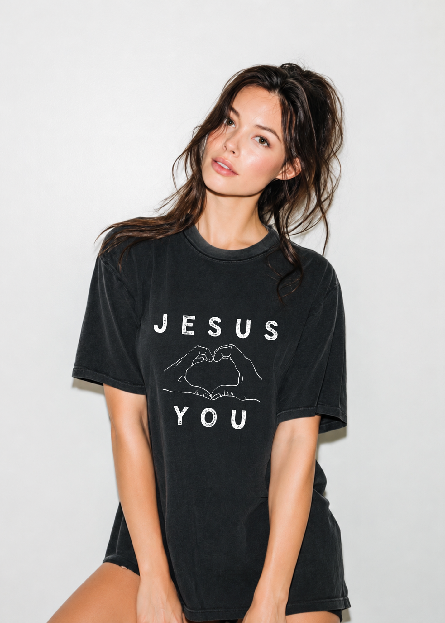 Jesus Loves You Heart Hands Christian T-Shirt
