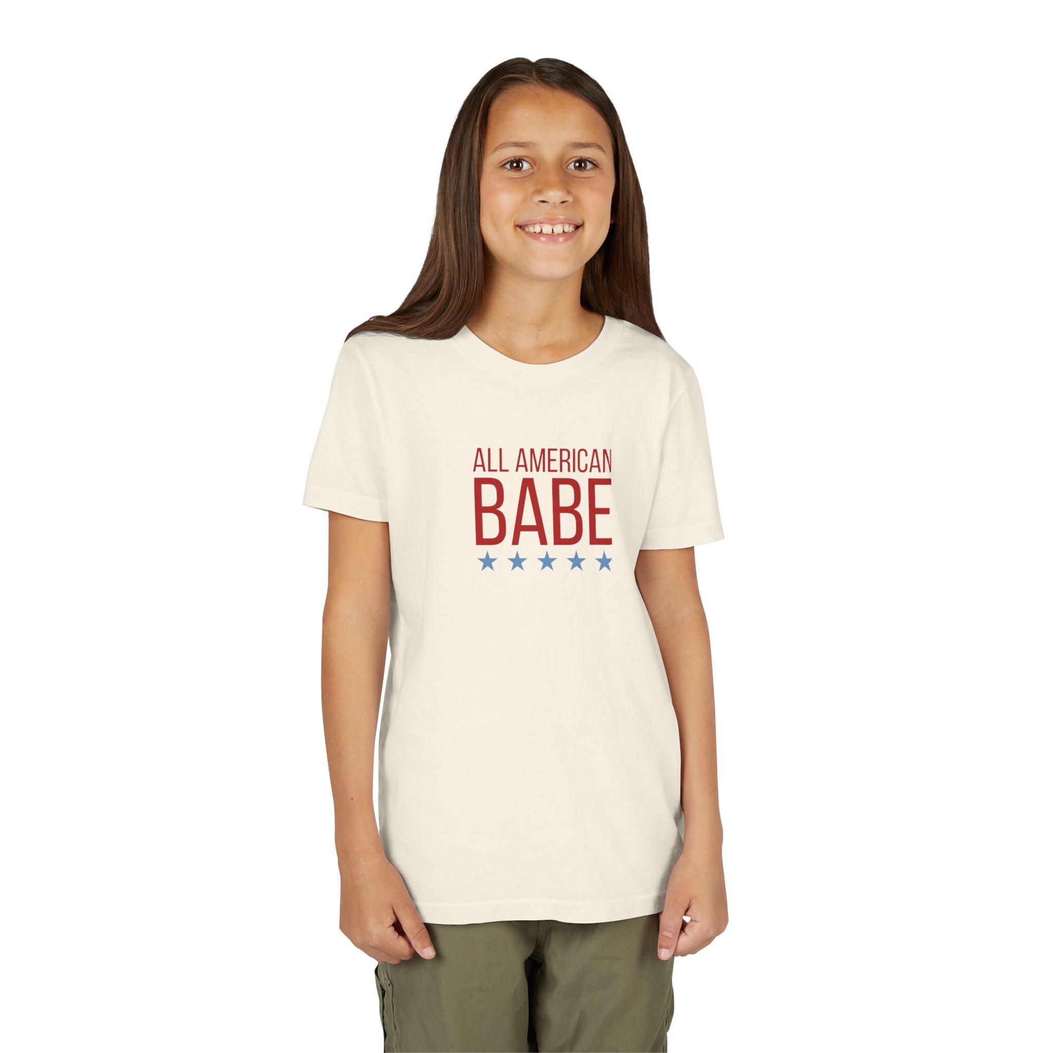 All American Babe Youth Tee — Patriotic 4th of July Kids Shirt