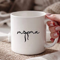 Mama Script Ceramic Mug — Minimalist 'mama' Design with Bow (11oz & 15oz)