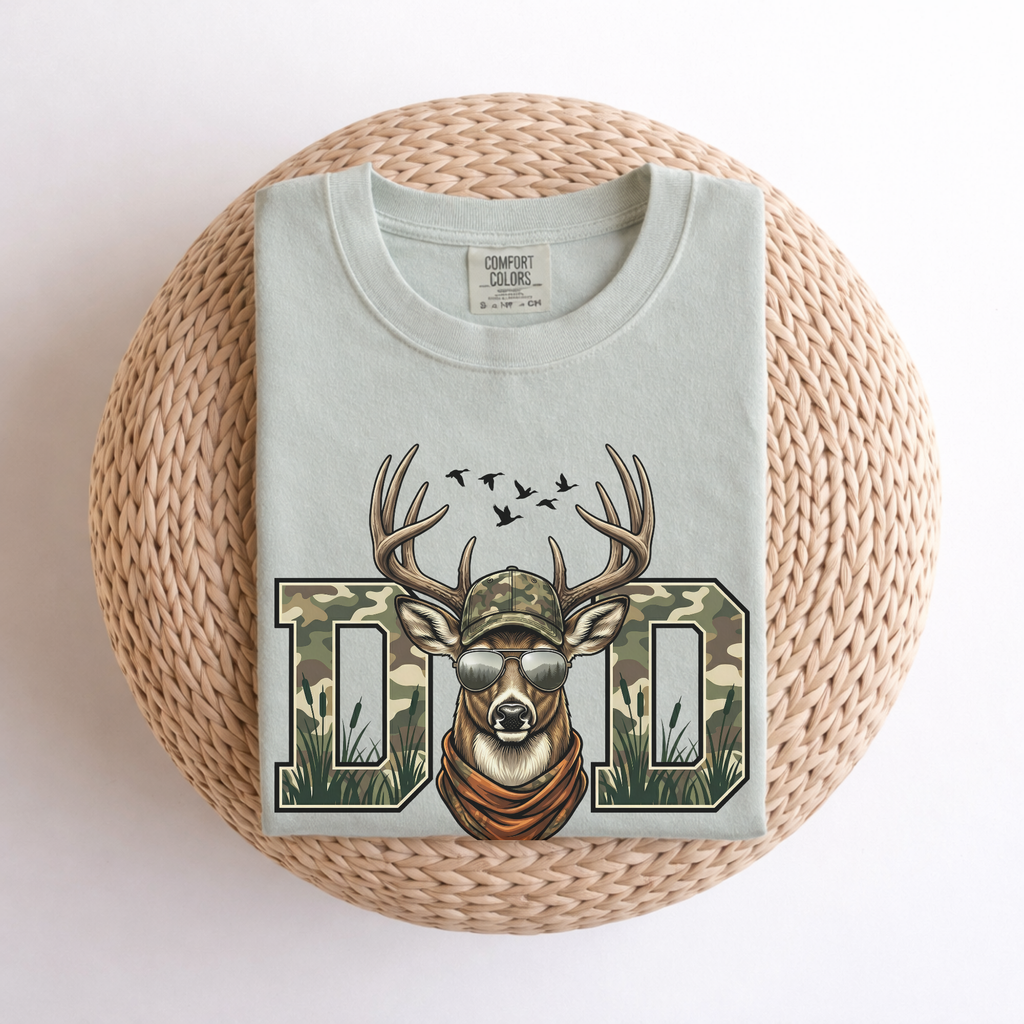 Dad Deer Camo T-Shirt — Hunting Dad Graphic Tee