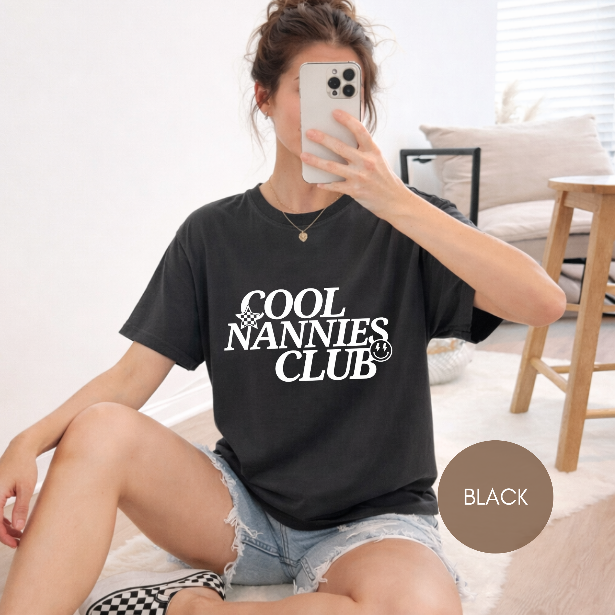 Cool Nannies Club T-Shirt — Retro Graphic Tee for Nannies & Caregivers