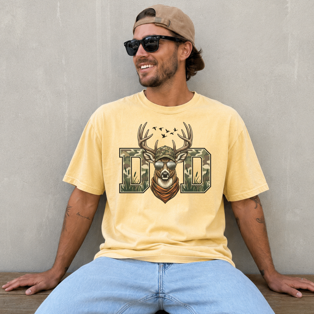 Dad Deer Camo T-Shirt — Hunting Dad Graphic Tee