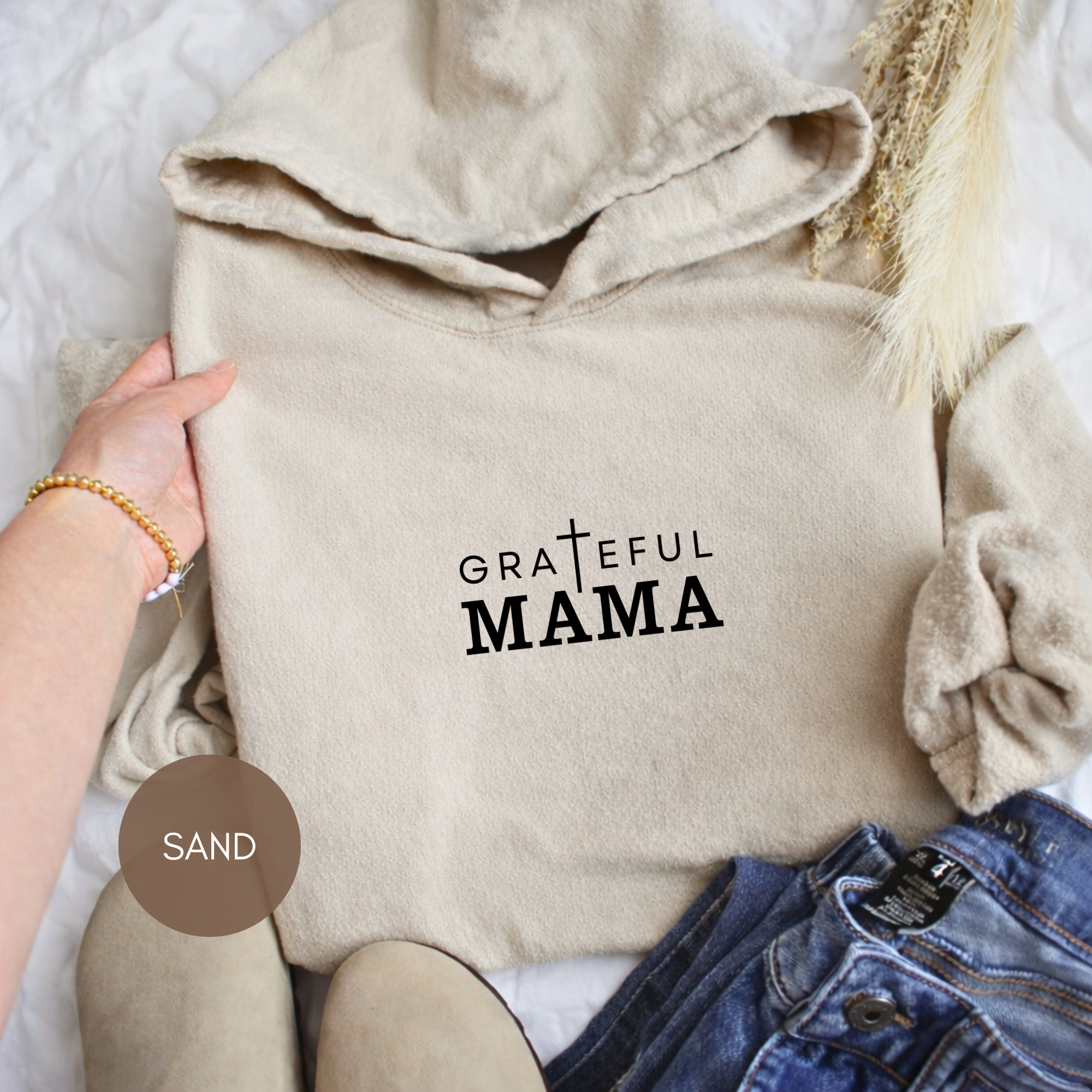 Grateful Mama Gildan 18500 Hoodie | Christian Mom Hoodie | Faith Mama Sweatshirt | Religious Mom Gift | Mother’s Day Gift