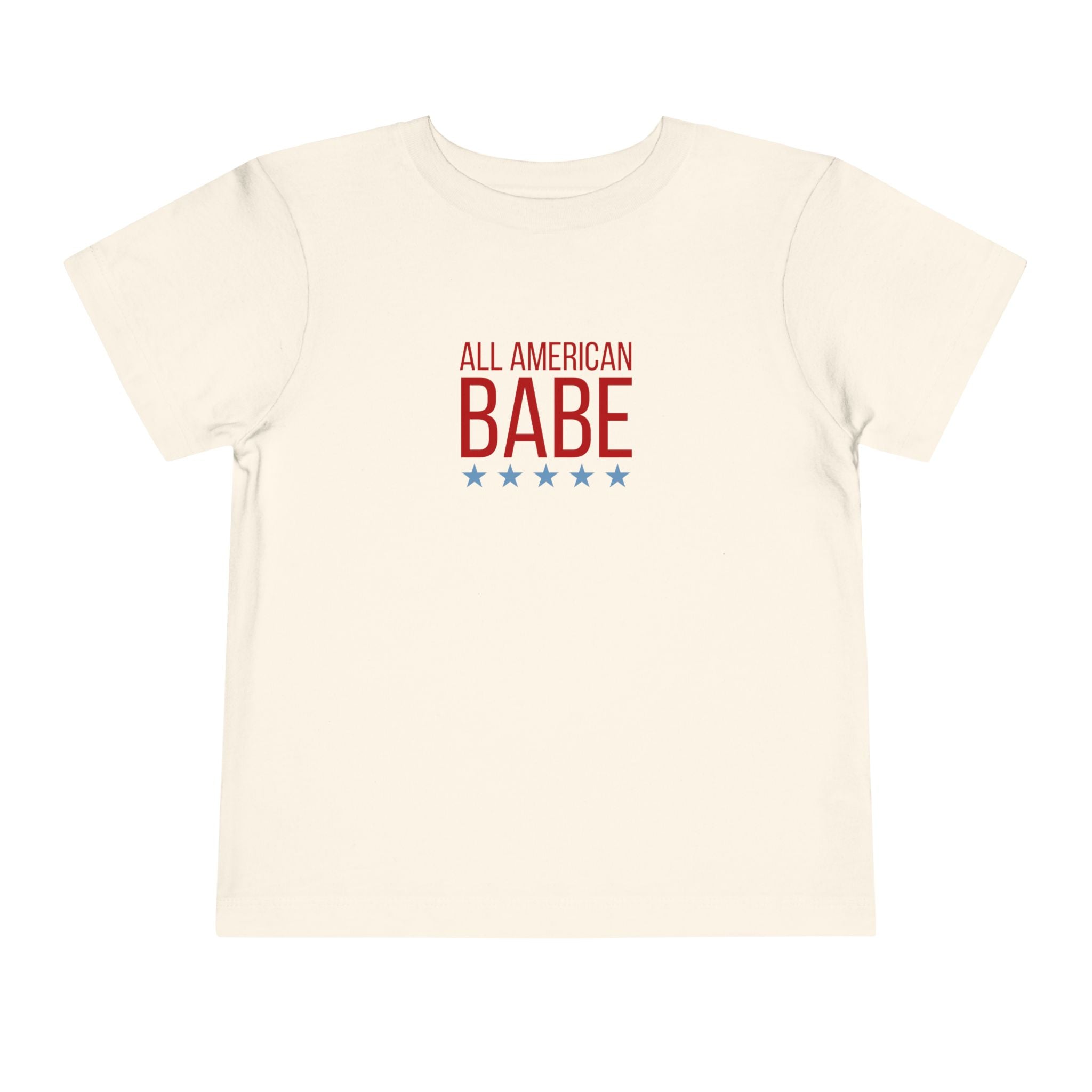 All American Babe Toddler Tee — Patriotic 4th of July Shirt