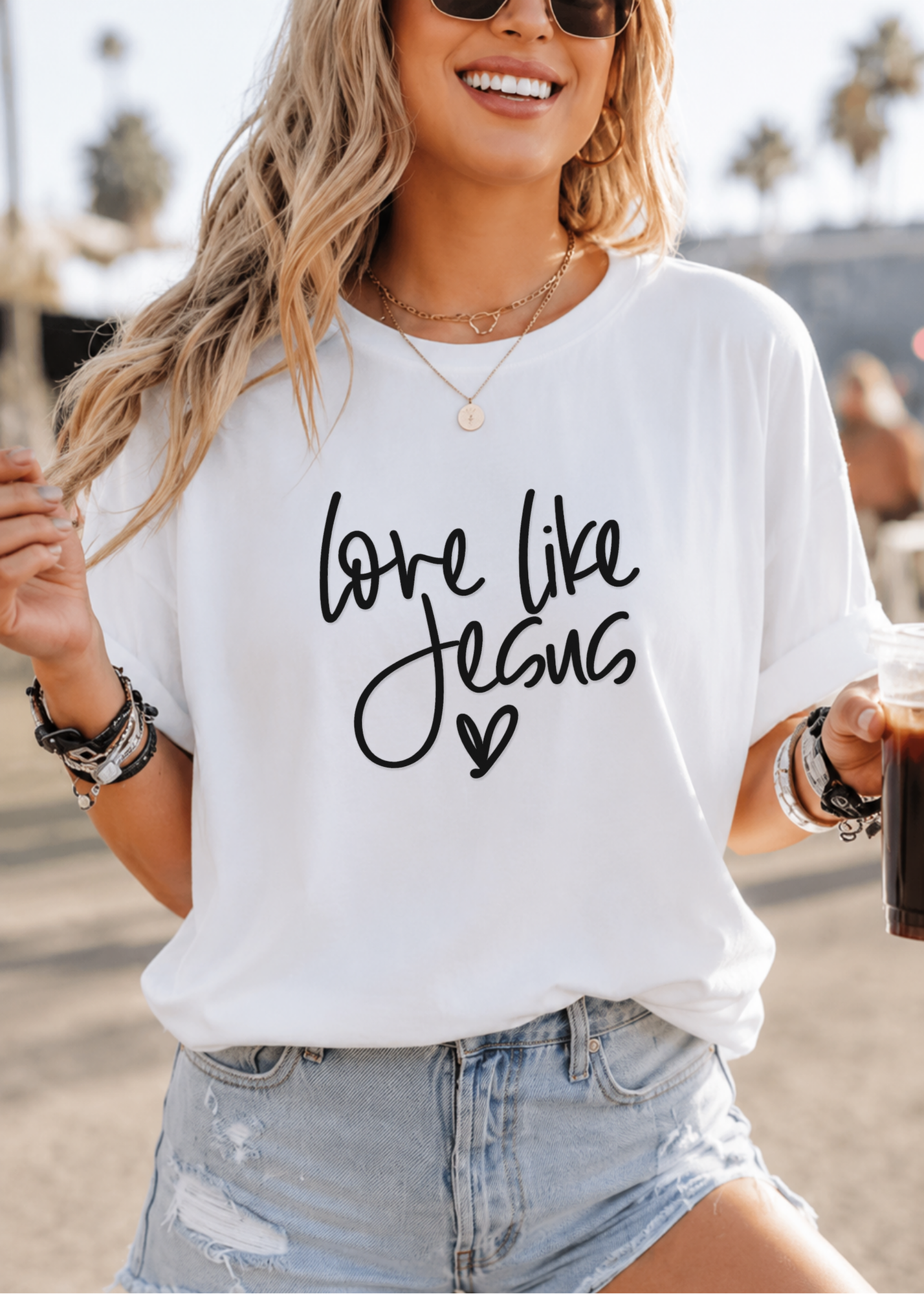 Love Like Jesus T-Shirt — Christian Faith Graphic Tee with Handwritten Script