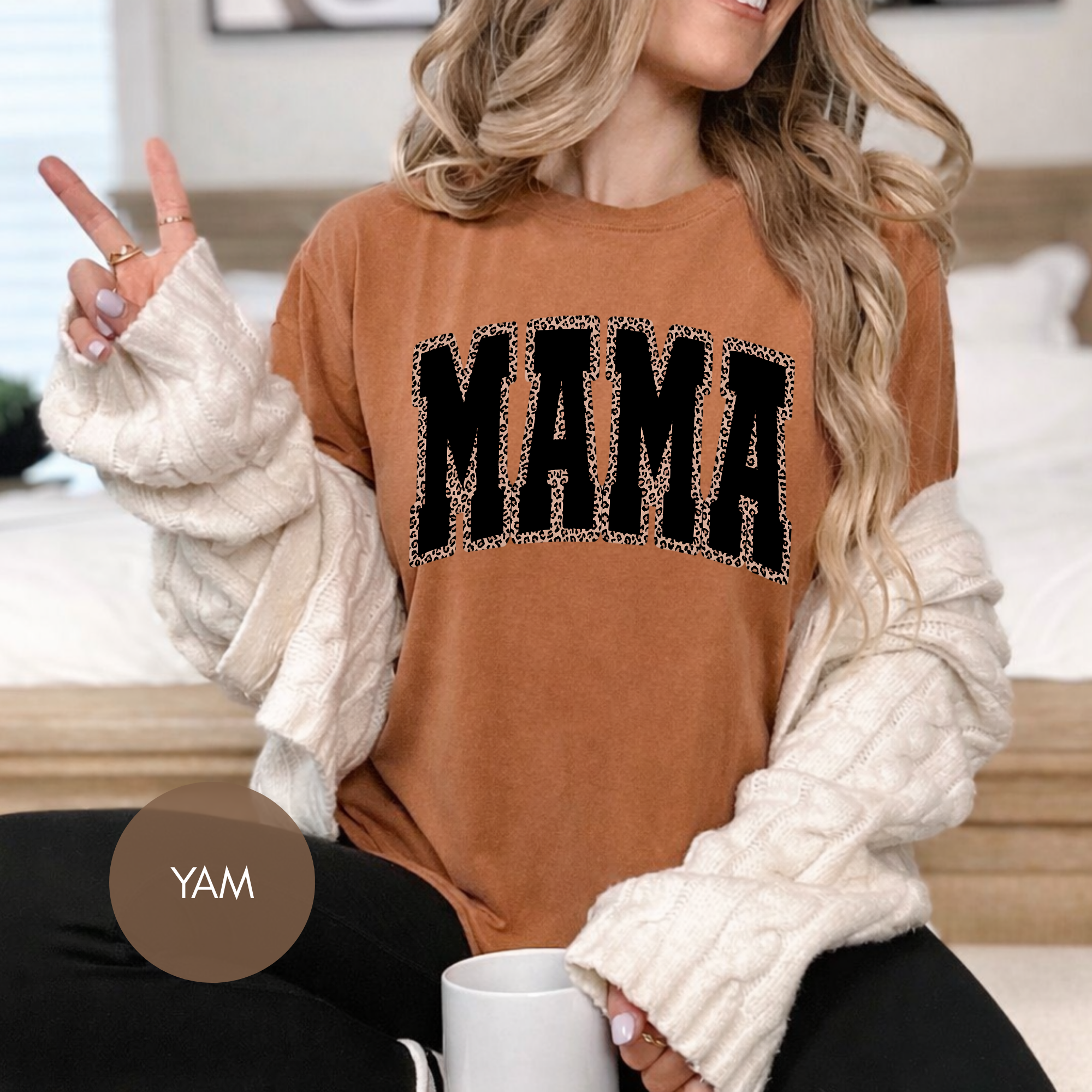 Leopard Mama Shirt | Comfort Colors Mama Tee | Trendy Mom Graphic Shirt | Garment Dyed Boutique Mom Gift