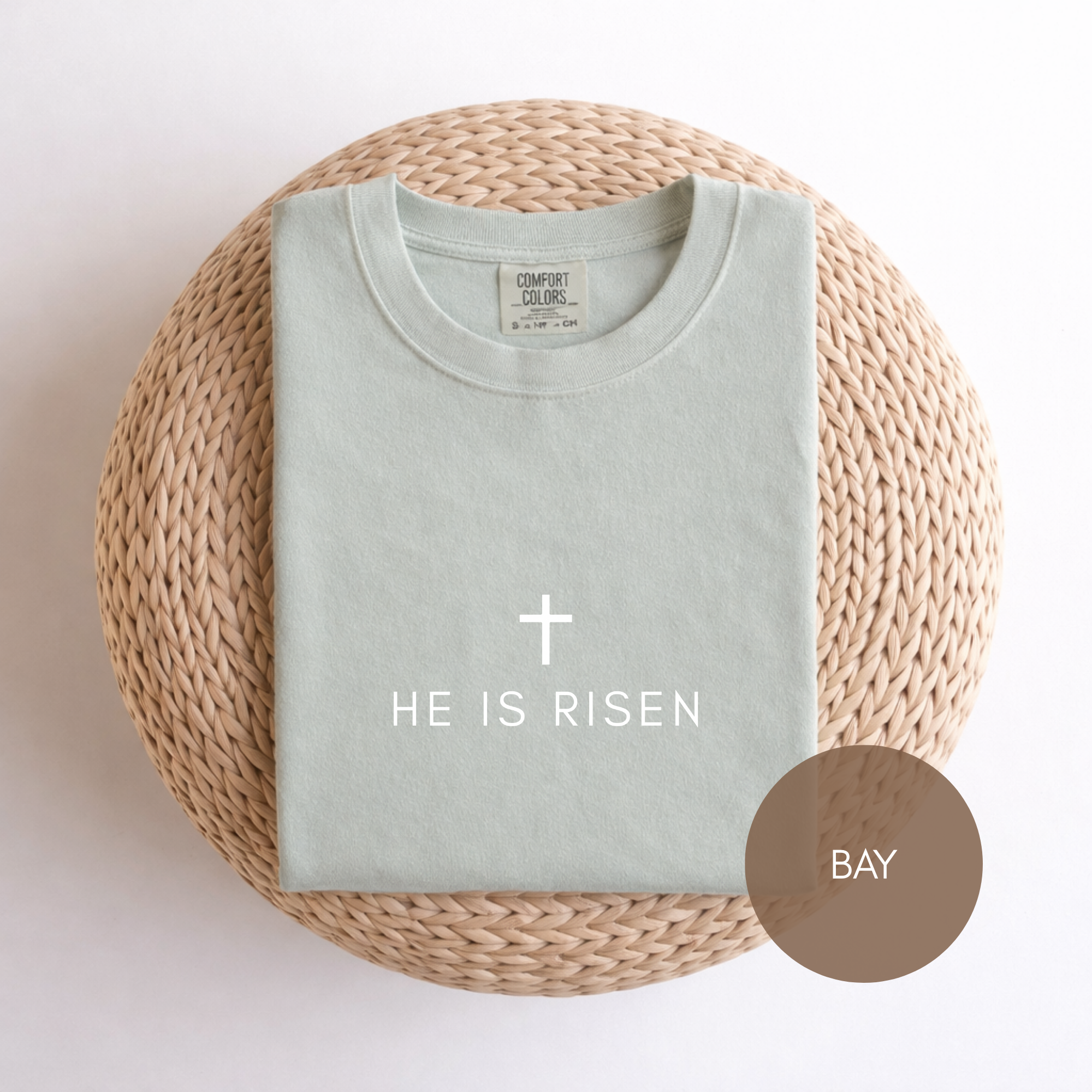 He Is Risen Shirt Comfort Colors Christian Tee | Minimalist Cross Faith Shirt | Easter Christian Shirt | Garment Dyed Religious Tee