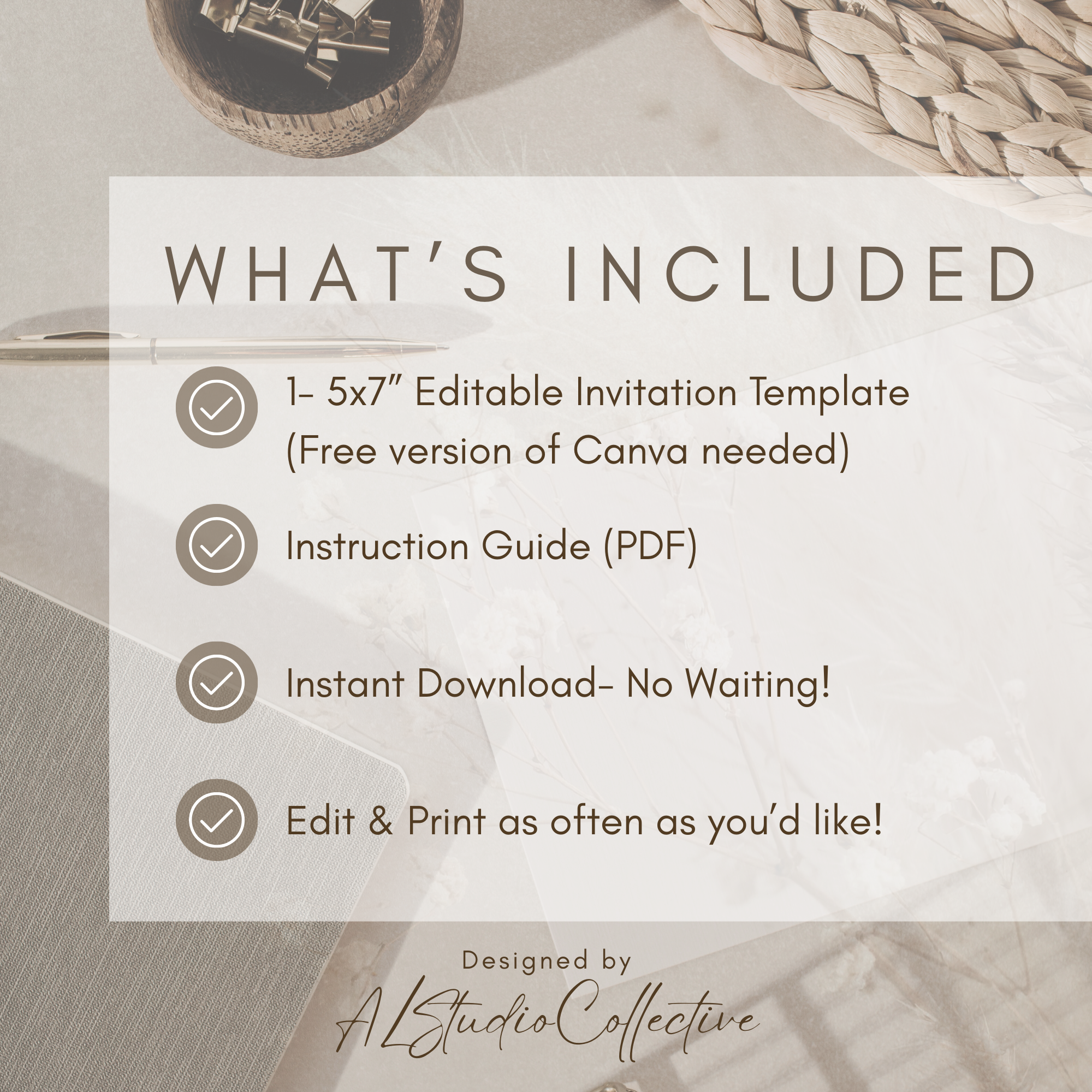 Baptism Invitation Photo Template | Editable Christening Invite | Modern Script Cross Baptism Invite | Editable Canva Baptism Announcement