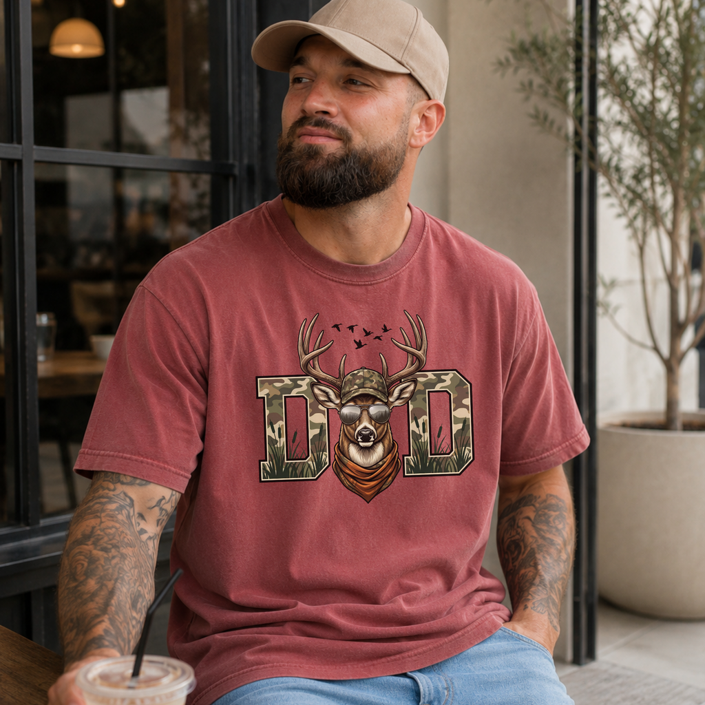 Dad Deer Camo T-Shirt — Hunting Dad Graphic Tee