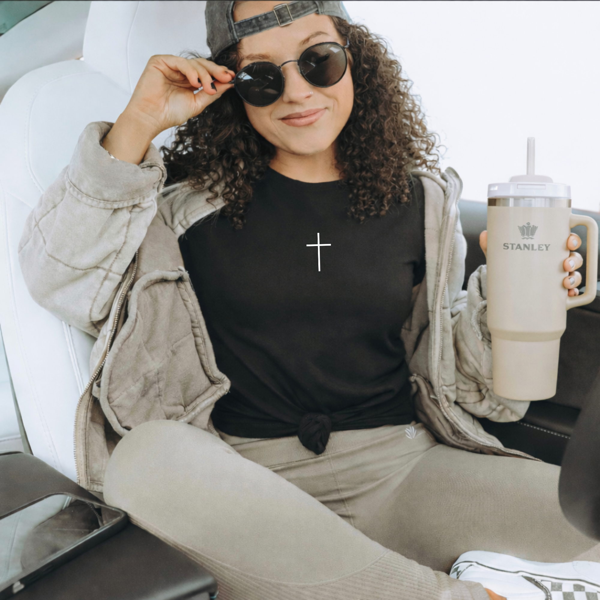 Christian Cross T-Shirt — "There is Freedom Found in Surrender" Scripture Tee