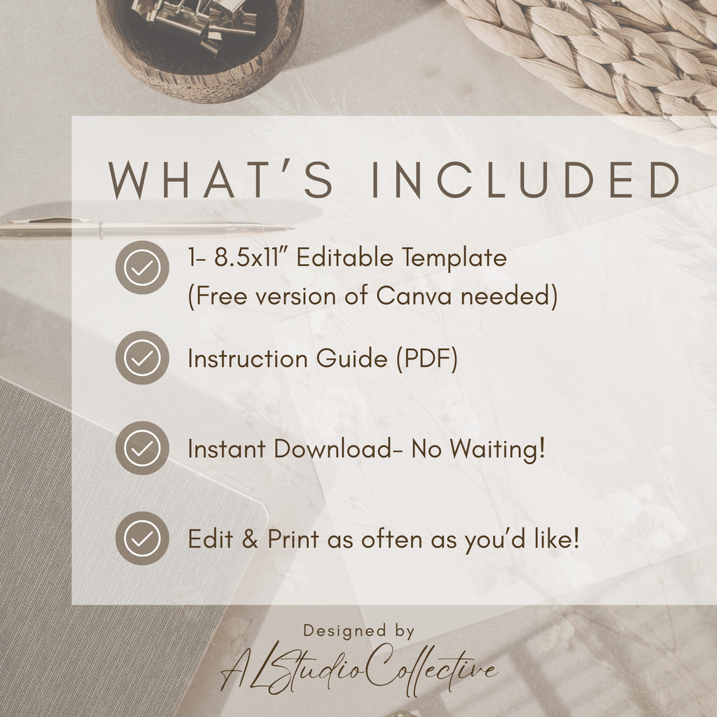 Hospital Bag Checklist Printable | What to Pack for Labor & Delivery | Mom Baby Dad Packing List | Editable Canva Template | Instant Download