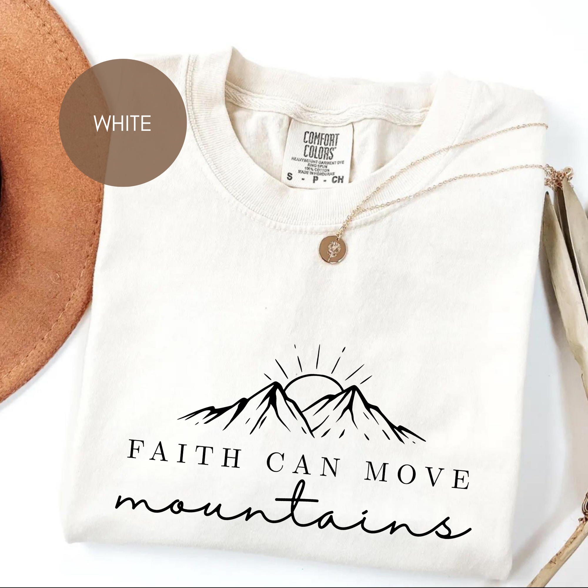 Faith Can Move Mountains Shirt | Christian Graphic Tee | Inspirational Bible Verse Shirt | Comfort Colors Faith Tee | Christian Gift