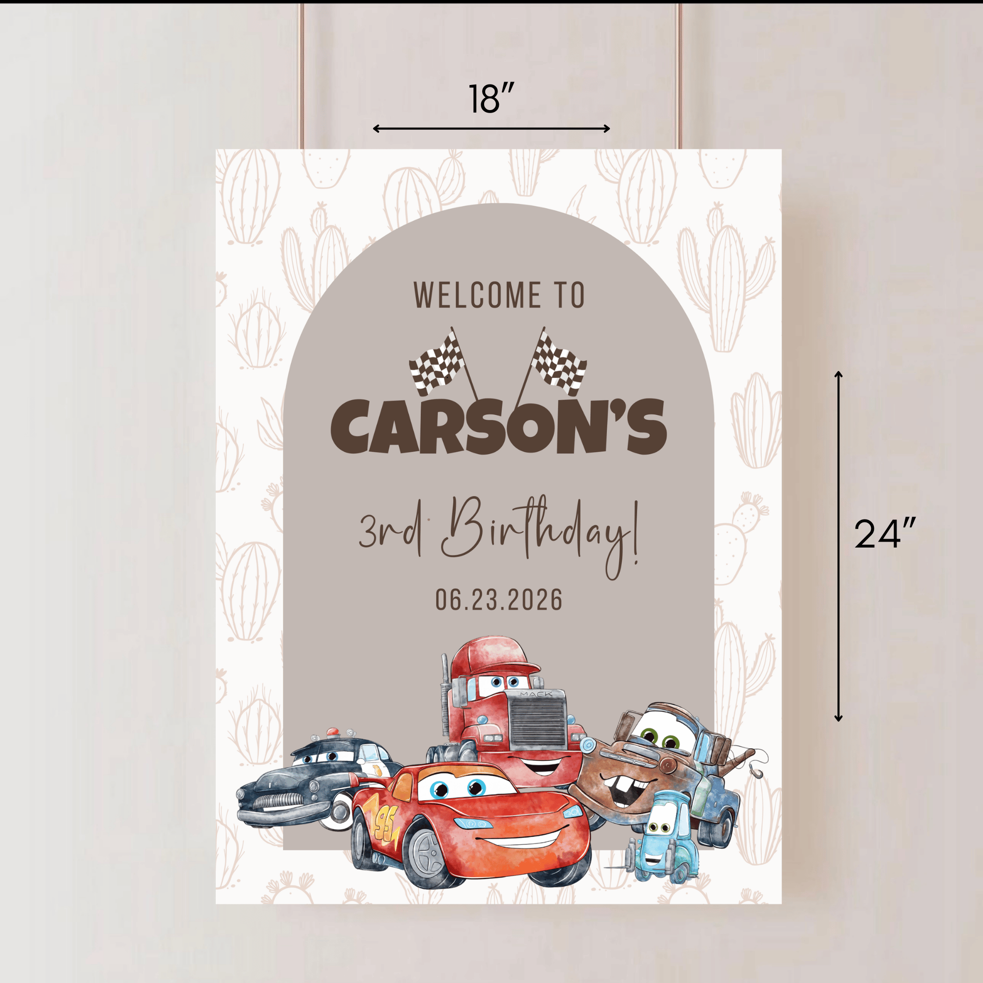 Race Car Birthday Bundle Template | Editable Canva Racing Party Decorations | Neutral Racing Theme Birthday Party Printable Set
