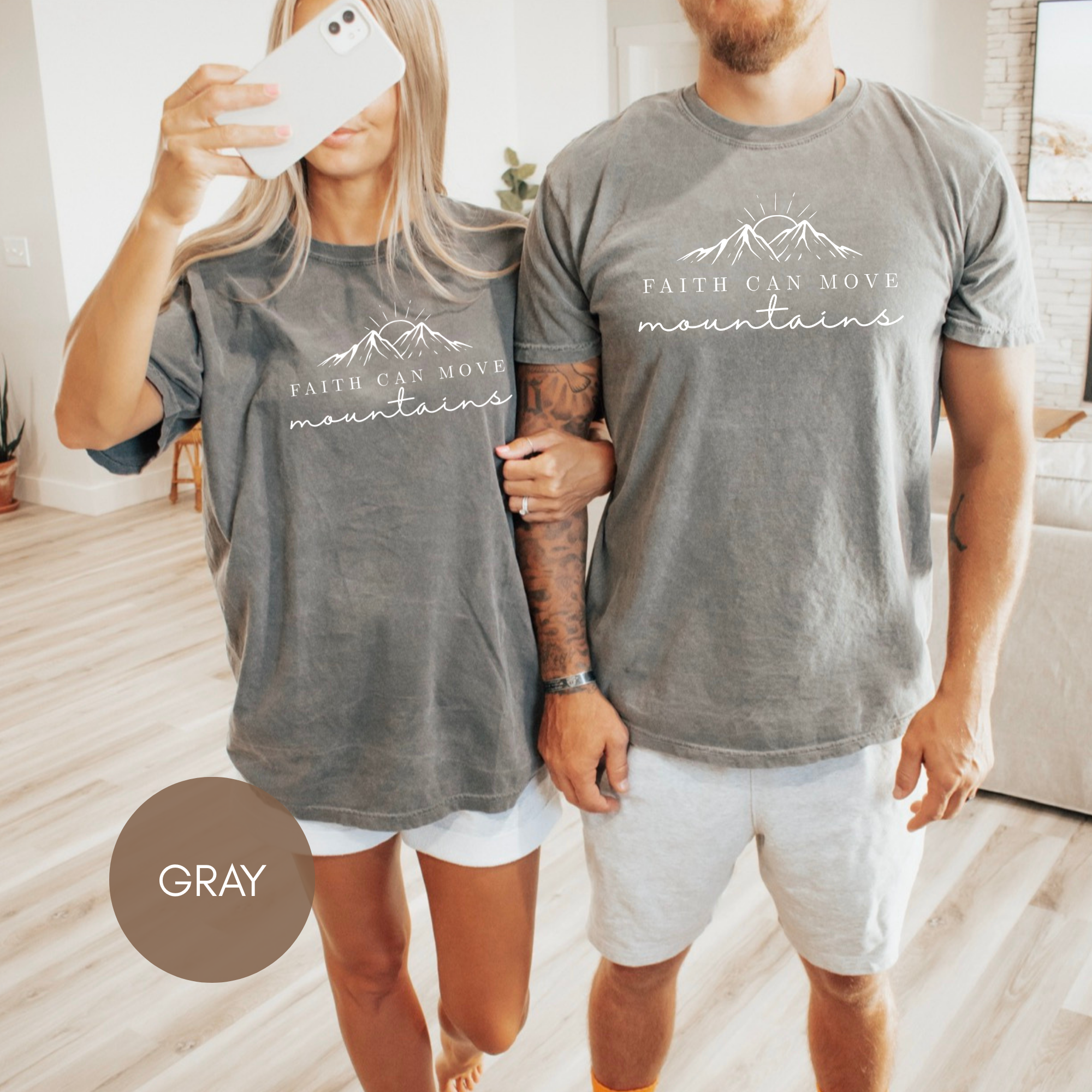 Faith Can Move Mountains Shirt | Christian Graphic Tee | Inspirational Bible Verse Shirt | Comfort Colors Faith Tee | Christian Gift