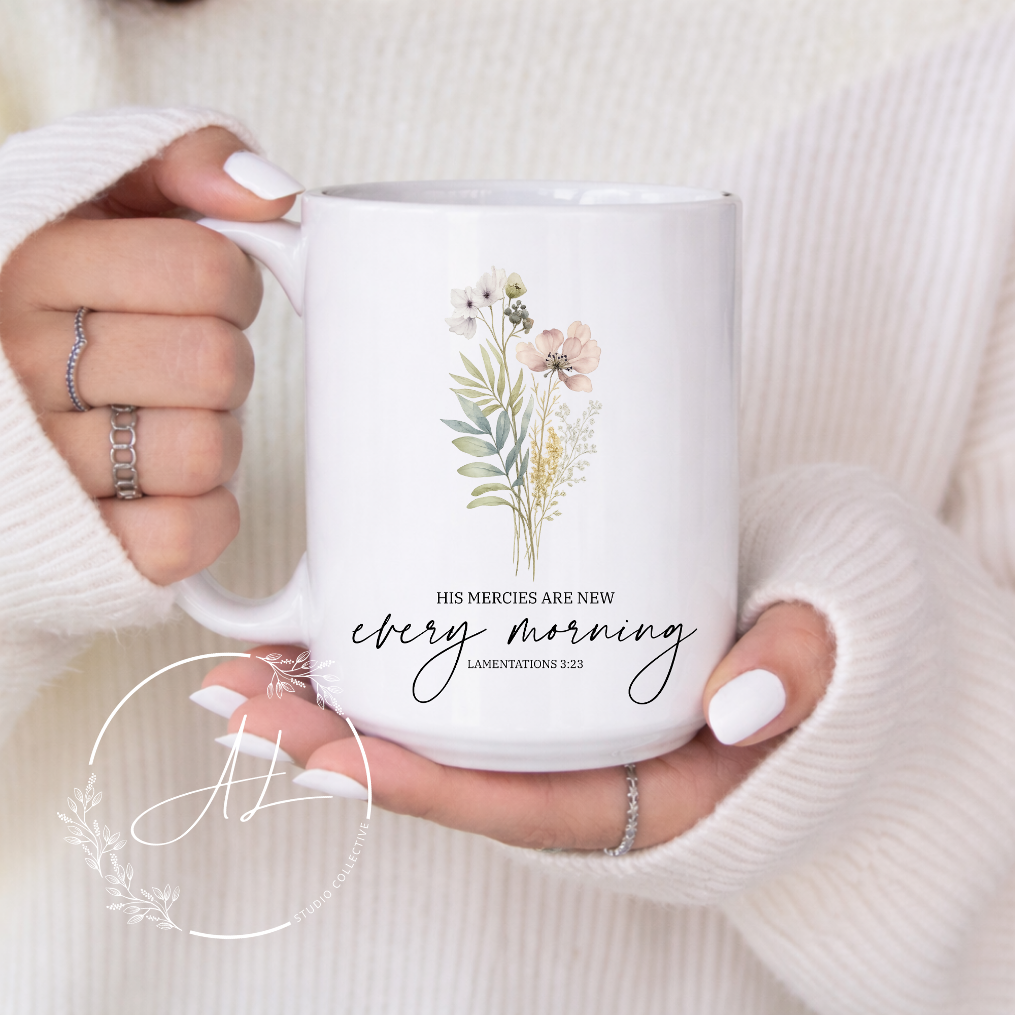 Floral Morning Ceramic Mug – 'Every Morning' Inspirational Coffee Cup (11oz & 15oz)