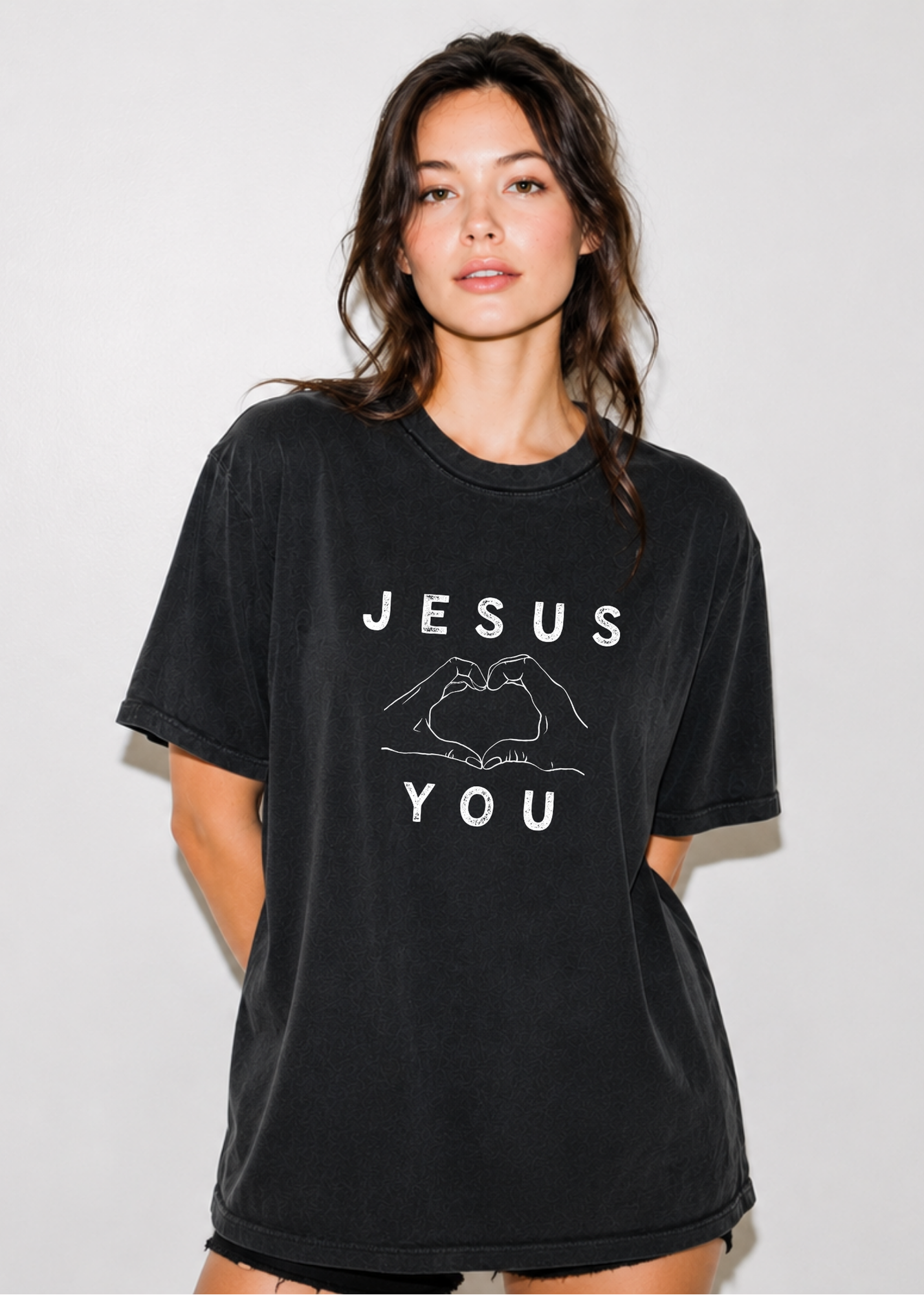 Jesus Loves You Heart Hands Christian T-Shirt