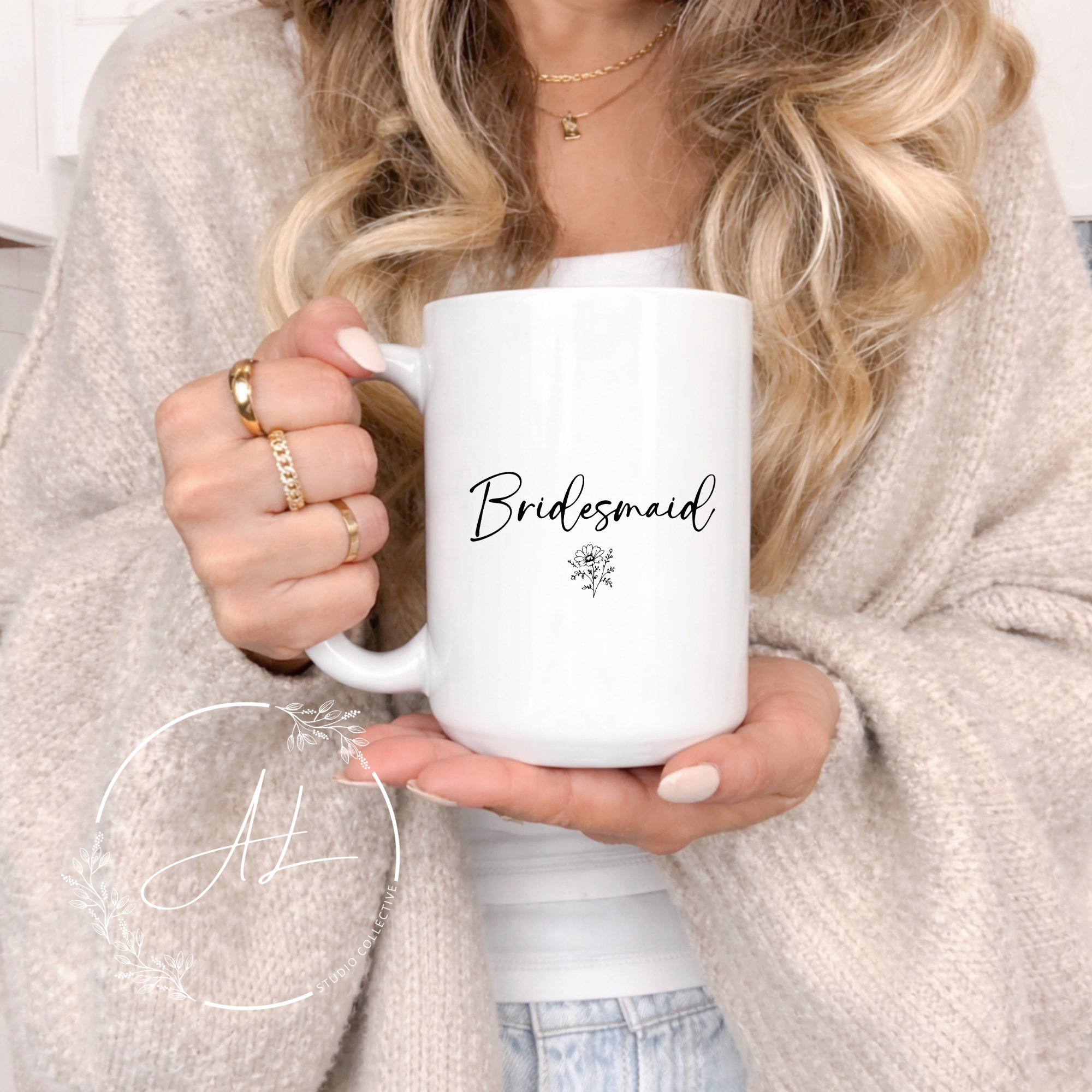 Personalized Bridesmaid Coffee Mug | Custom Name Bridesmaid Gift | Minimalist Bridal Party Mug | Wedding Party Gift | Bridesmaid Proposal Gift