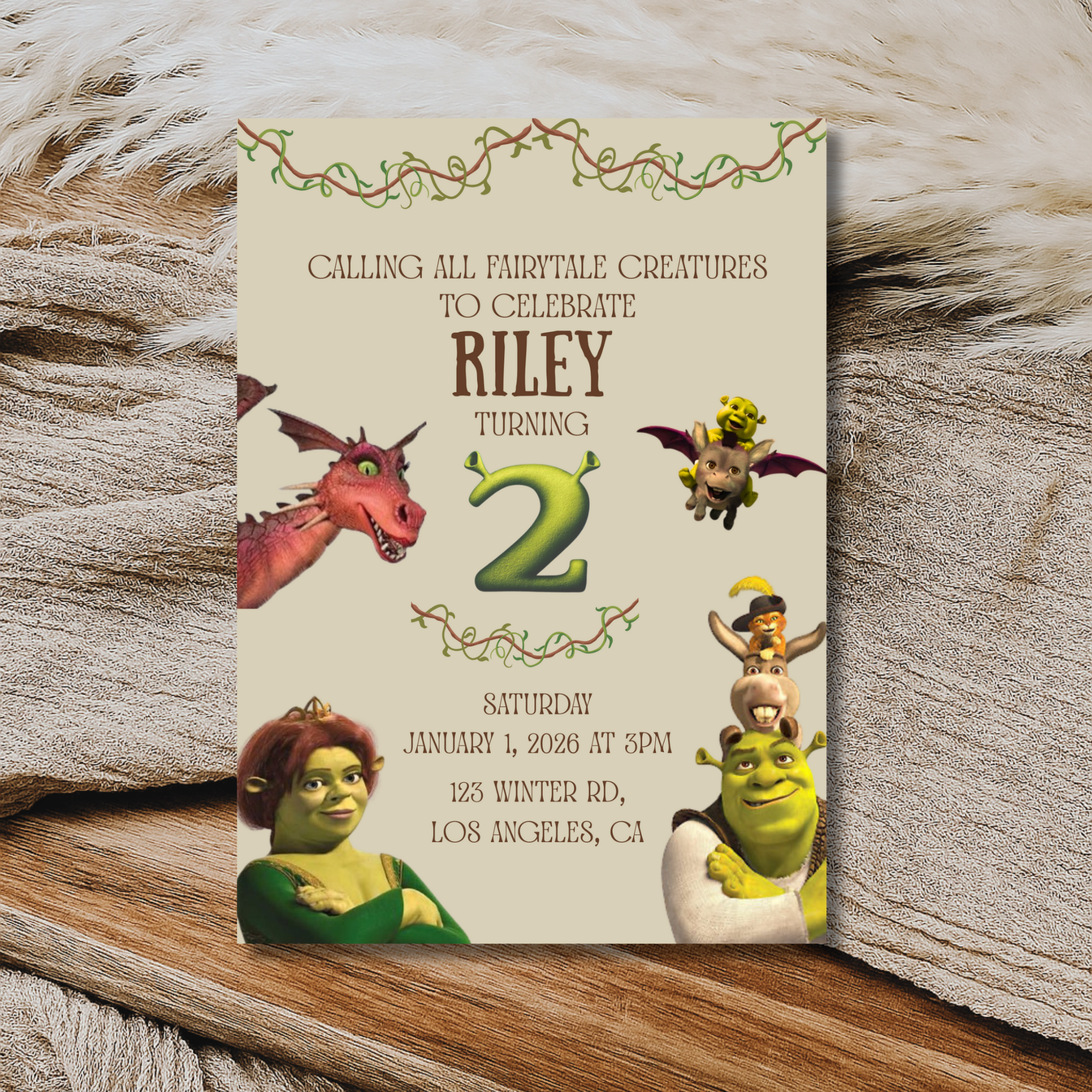 Fairytale Ogre Birthday Invitation Template | Editable Canva Party Invite | Kids Birthday Printable | Instant Download