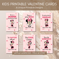 Kids Pink Bow Valentine Cards Printable | Cute Girl Valentine Classroom Cards | Square Kids Valentines Instant Download
