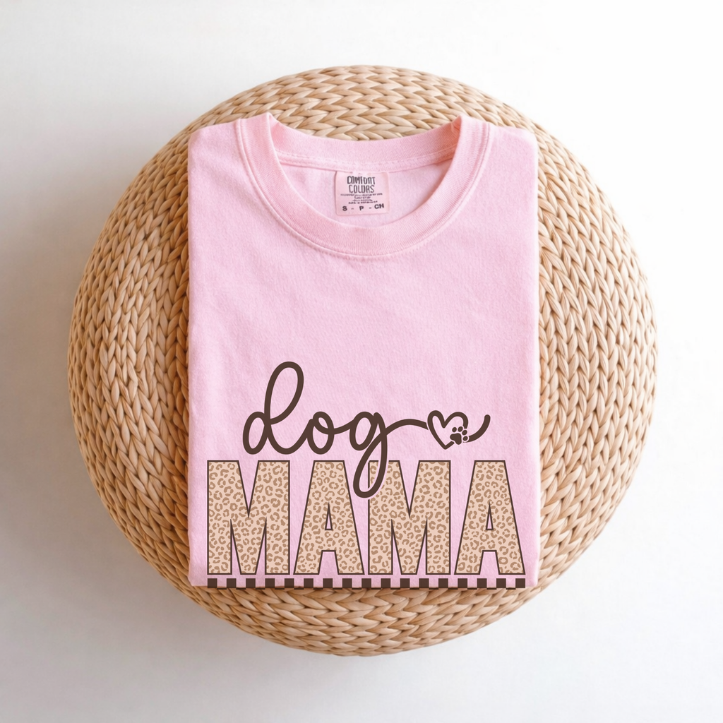 Dog Mama Leopard Print T-Shirt — Cute Pet Mom Tee