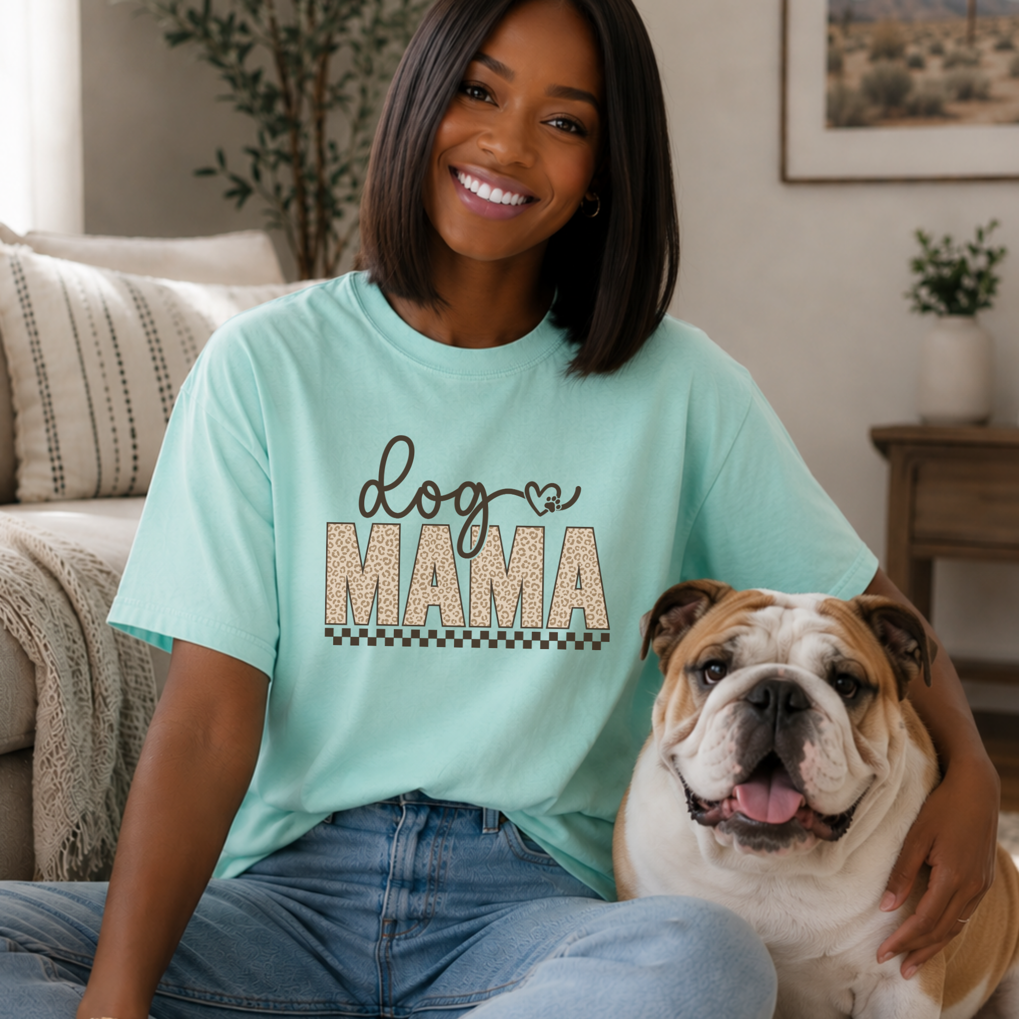 Dog Mama Leopard Print T-Shirt — Cute Pet Mom Tee