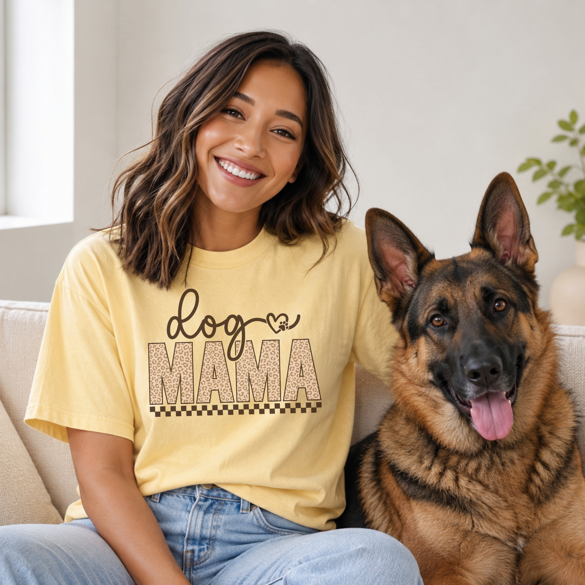 Dog Mama Leopard Print T-Shirt — Cute Pet Mom Tee