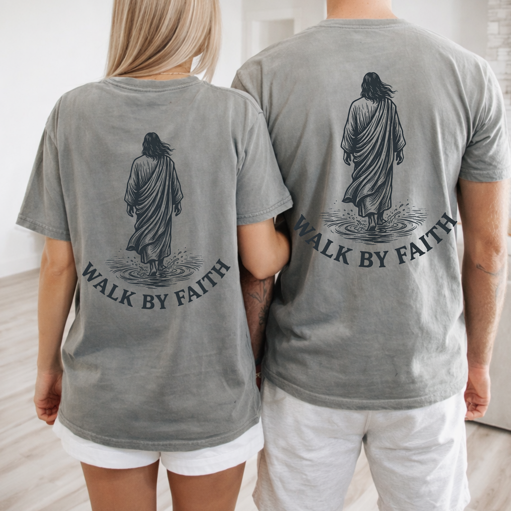 Faith Walk T-Shirt — 'Walk By Faith' Christian Graphic Tee