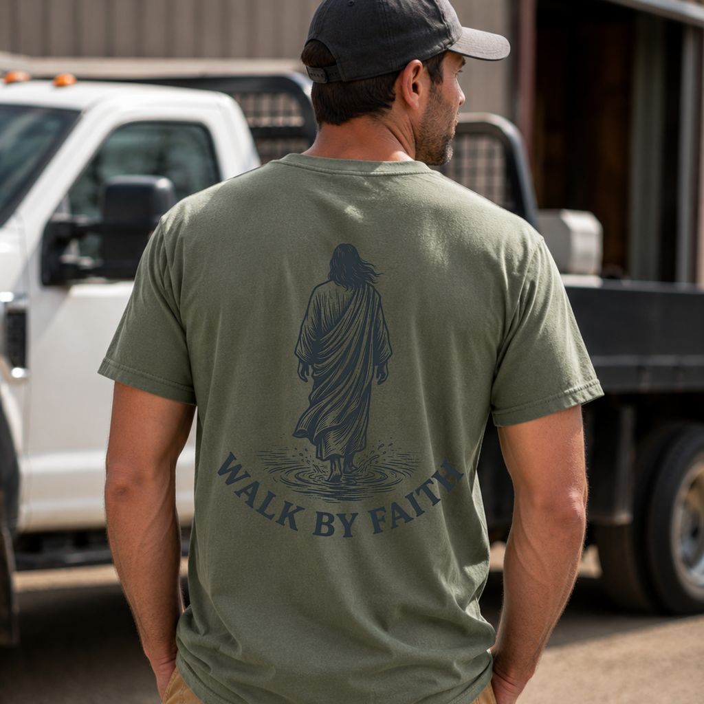 Faith Walk T-Shirt — 'Walk By Faith' Christian Graphic Tee
